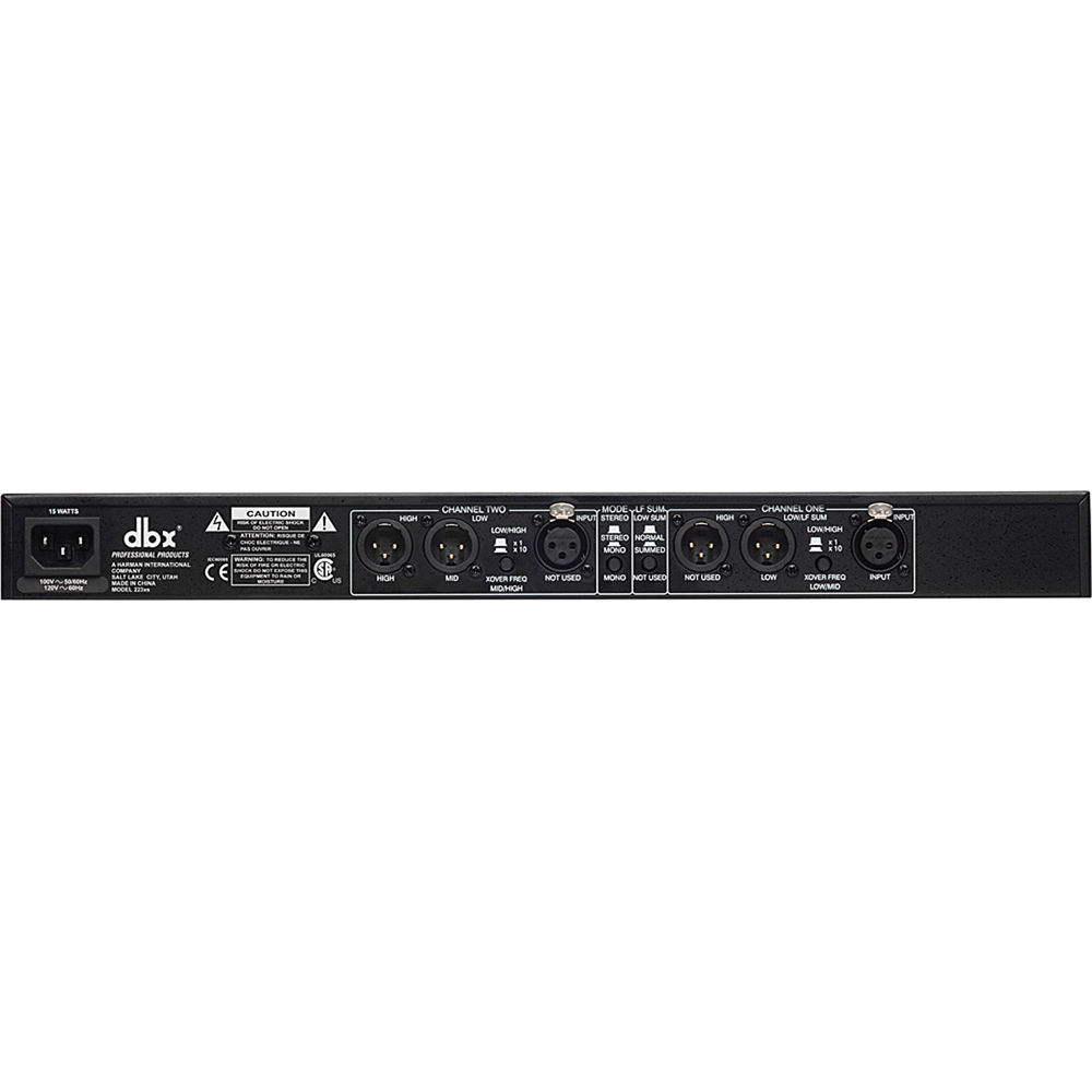 dbx 223XSV stereo 2-way mono 3-way audio crossover with XLR connectors — view 3