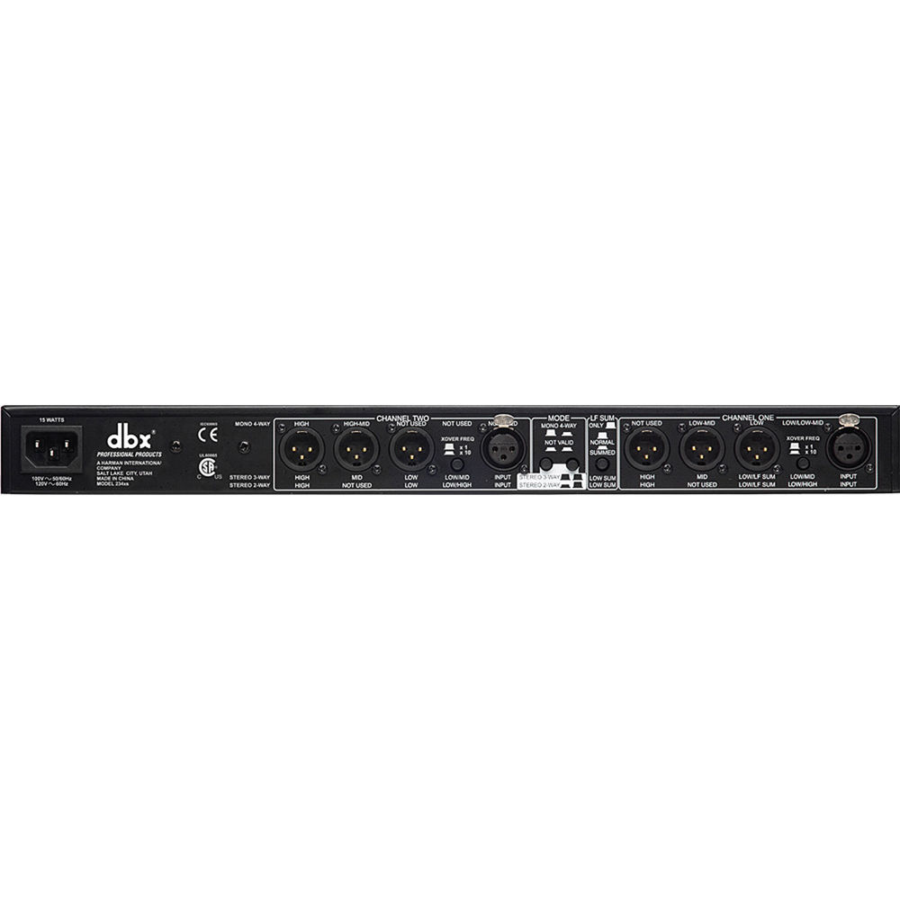 dbx DBX234XSV stereo 2/3-way mono 4-way audio crossover with XLR connectors — view 3