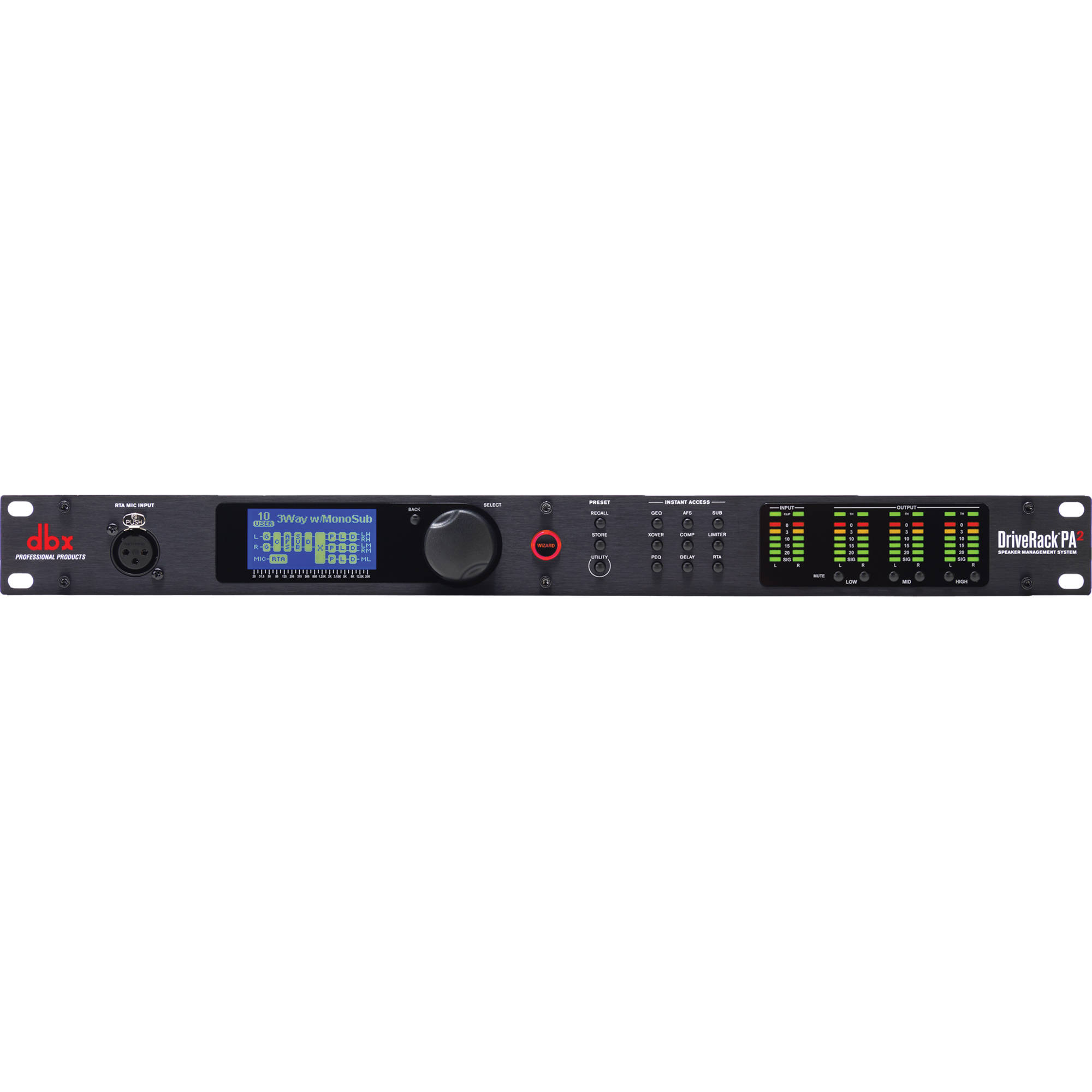dbx DriveRack PA2 2x6 PA management system for loudspeaker tuning — view 2
