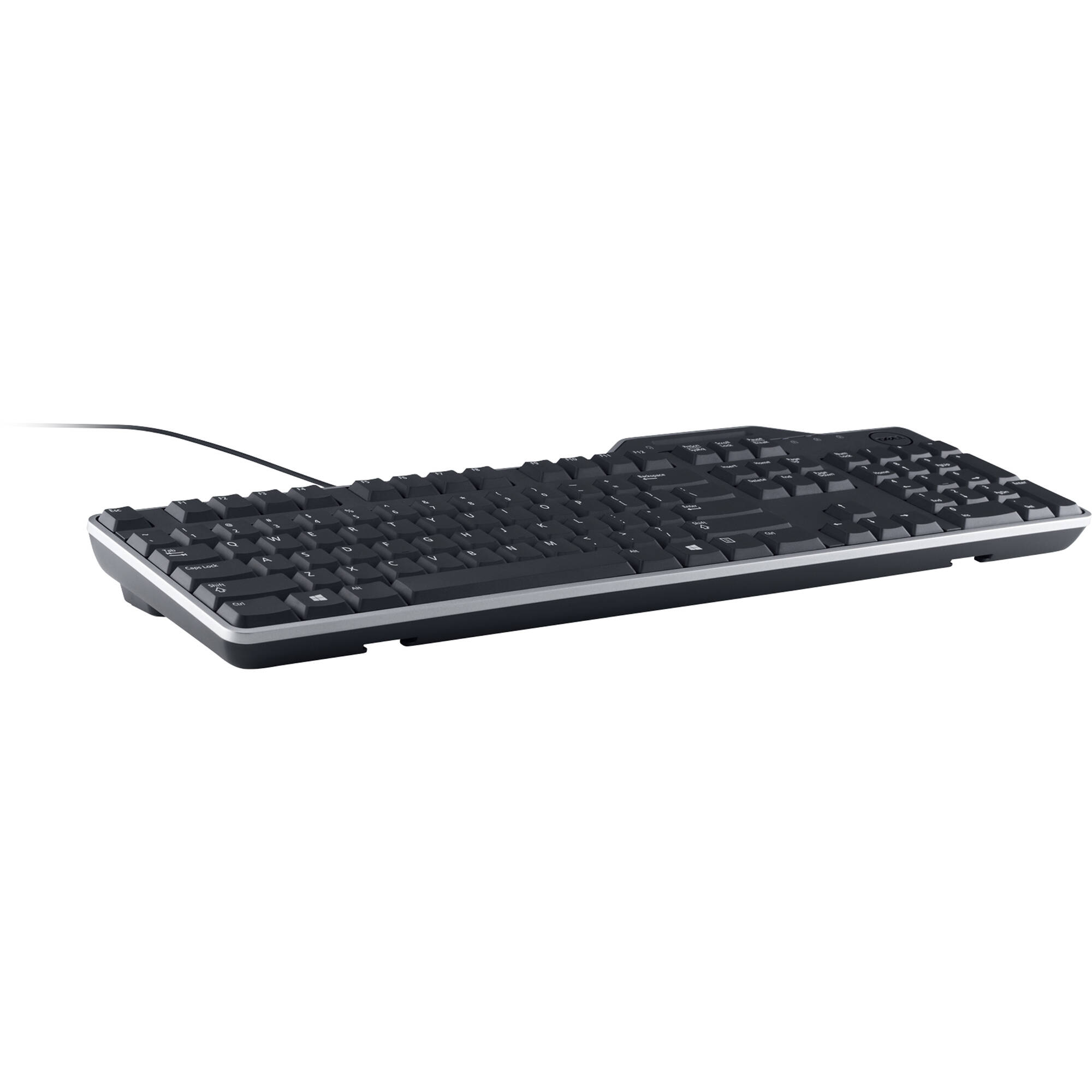 Dell KB813 Smart Card USB Keyboard with full-size layout, palm rest, and black finish — view 2