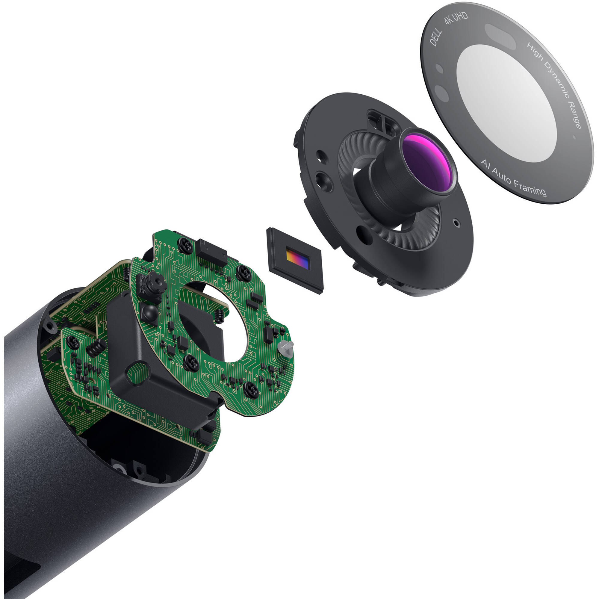 Dell UltraSharp Webcam WB7022-DDAO with 4K video, privacy shutter, and USB-C connection — view 10