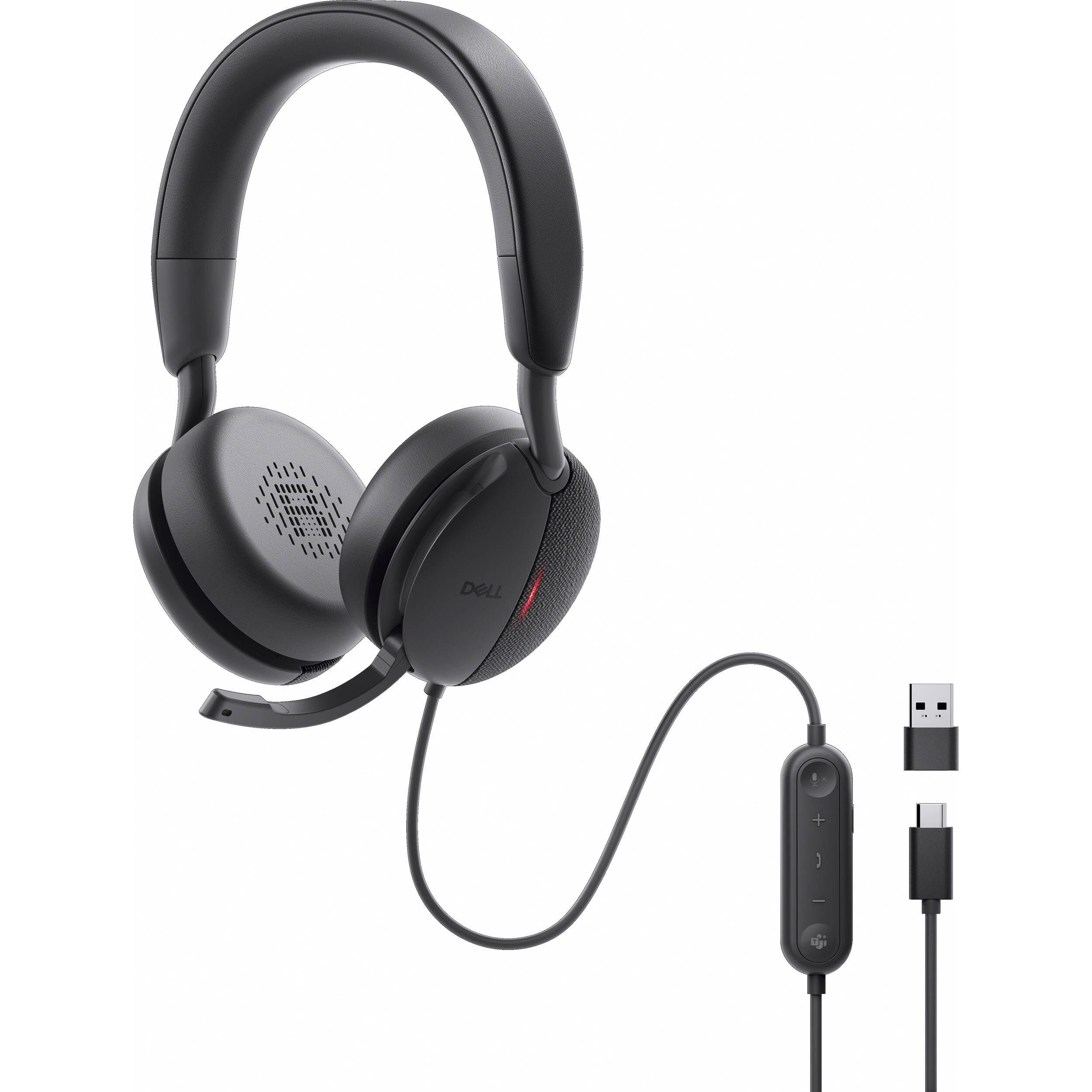 Dell WH5024 wired ANC headset with USB-C connection and boom microphone — view 5