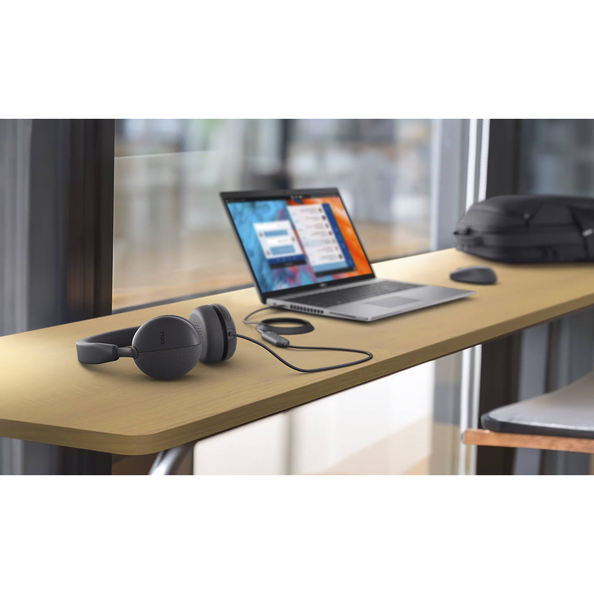 Dell WH5024 wired ANC headset with USB-C connection and boom microphone — view 6