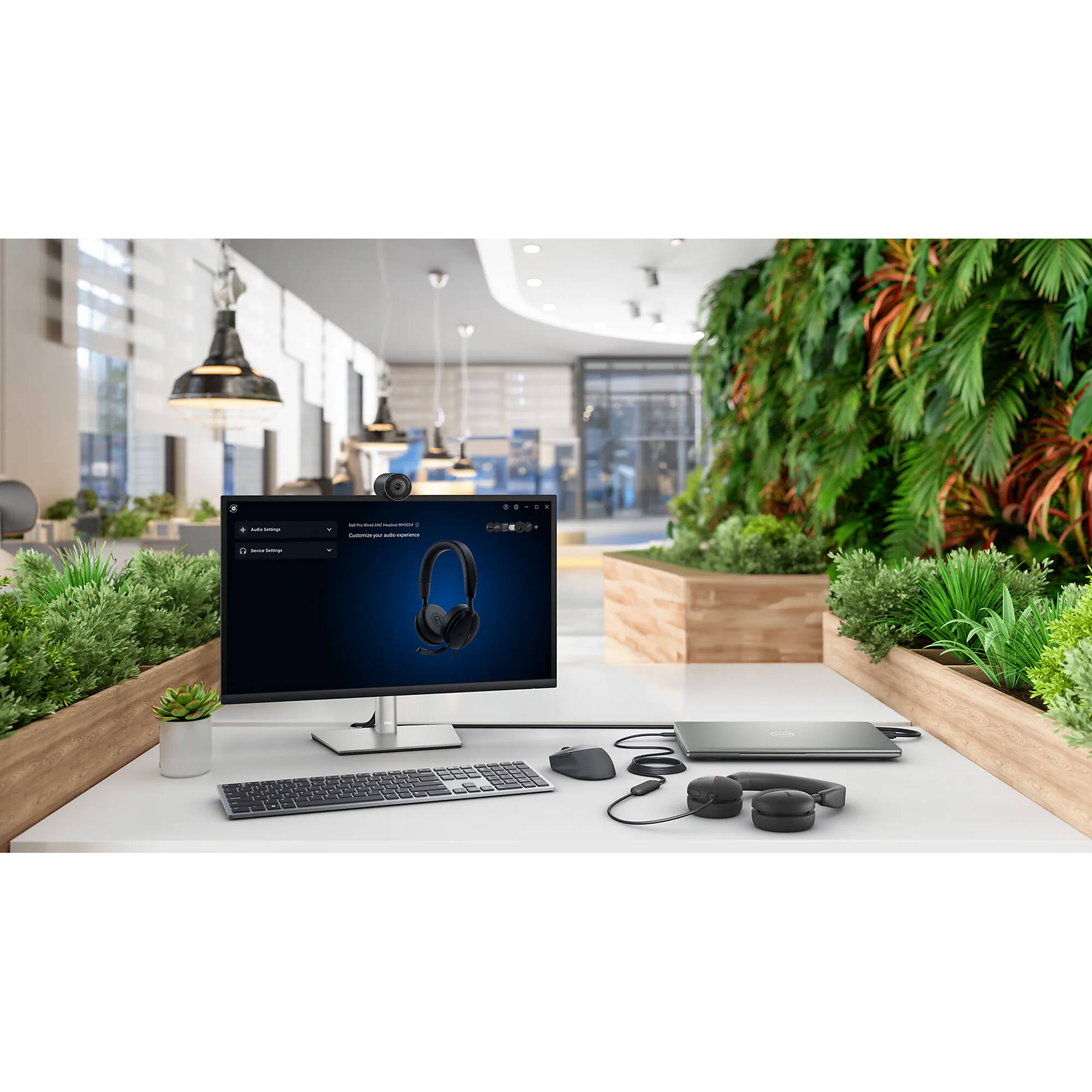 Dell WH5024 wired ANC headset with USB-C connection and boom microphone — view 8