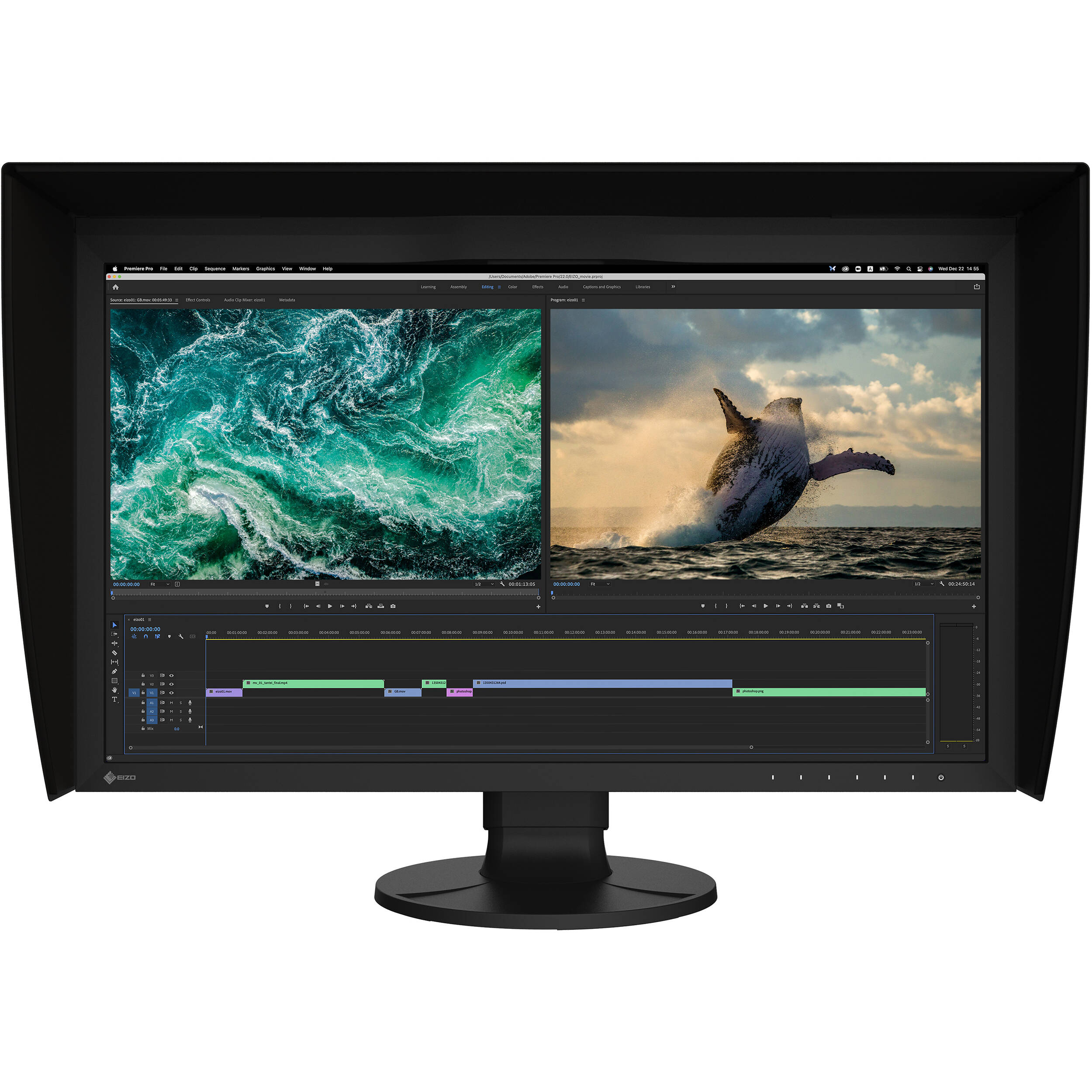 EIZO CG2700S-BK 27-inch widescreen IPS monitor in black for color-critical professional workflows — view 2