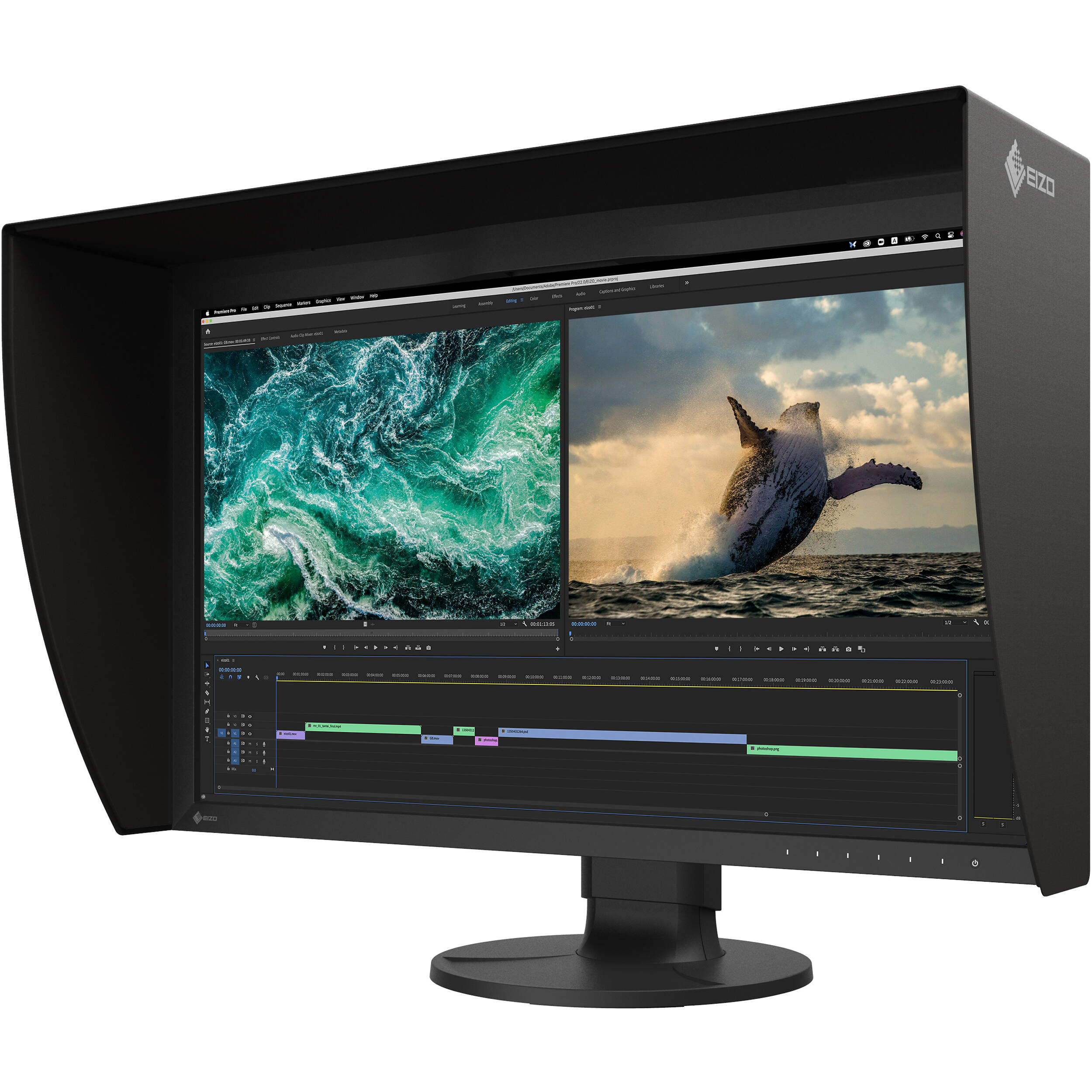 EIZO CG2700S-BK 27-inch widescreen IPS monitor in black for color-critical professional workflows — view 3