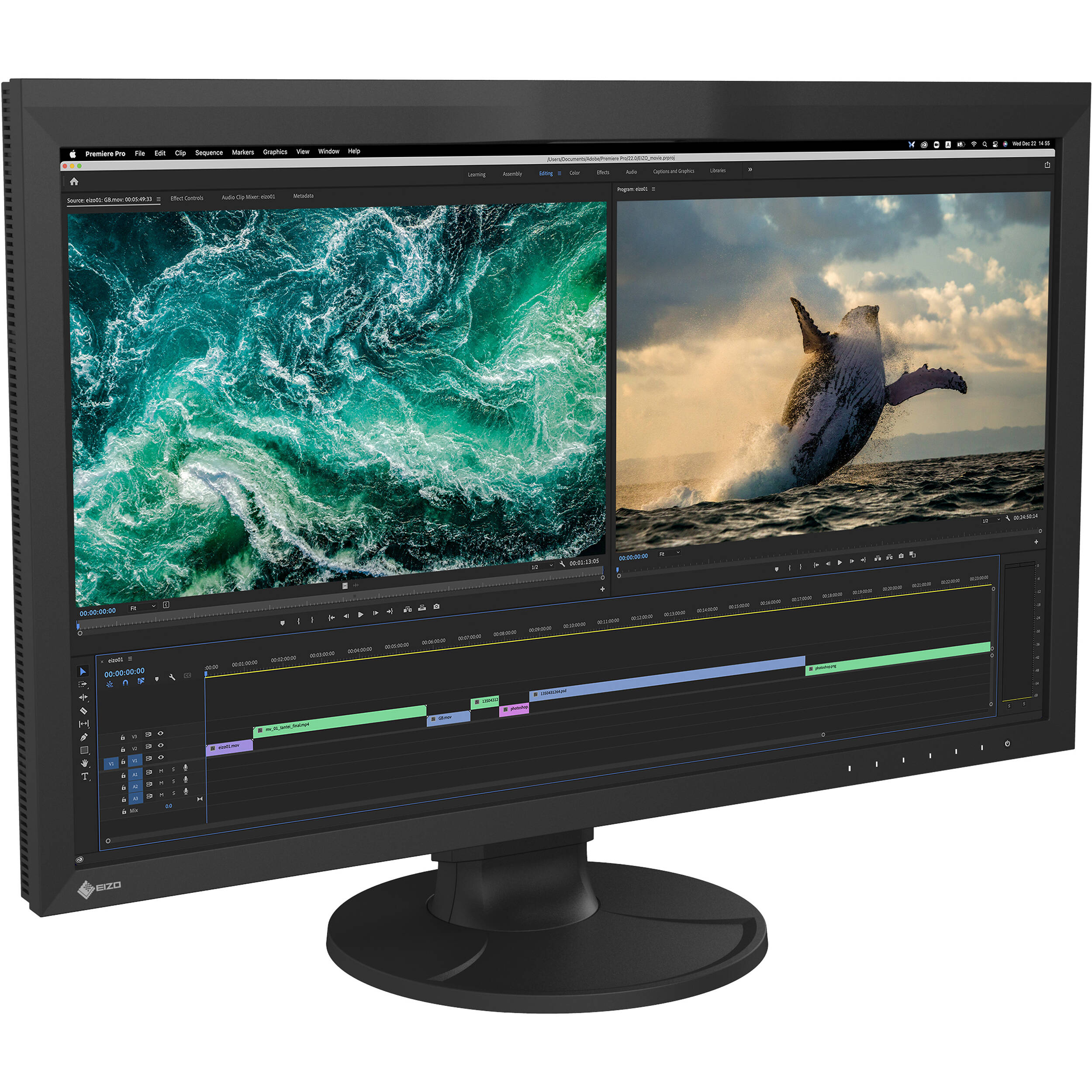 EIZO CG2700S-BK 27-inch widescreen IPS monitor in black for color-critical professional workflows — view 7