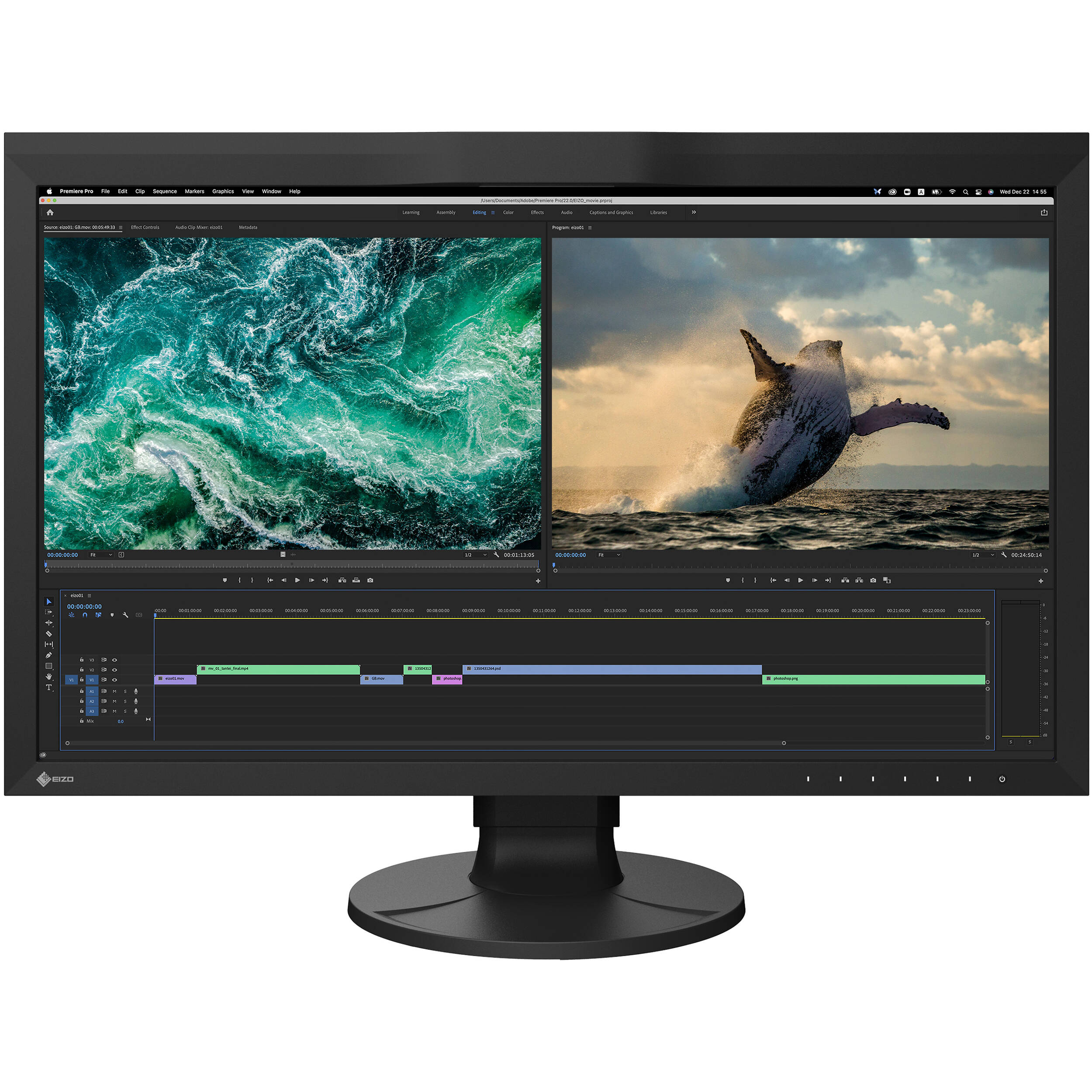 EIZO CG2700S-BK 27-inch widescreen IPS monitor in black for color-critical professional workflows — view 8