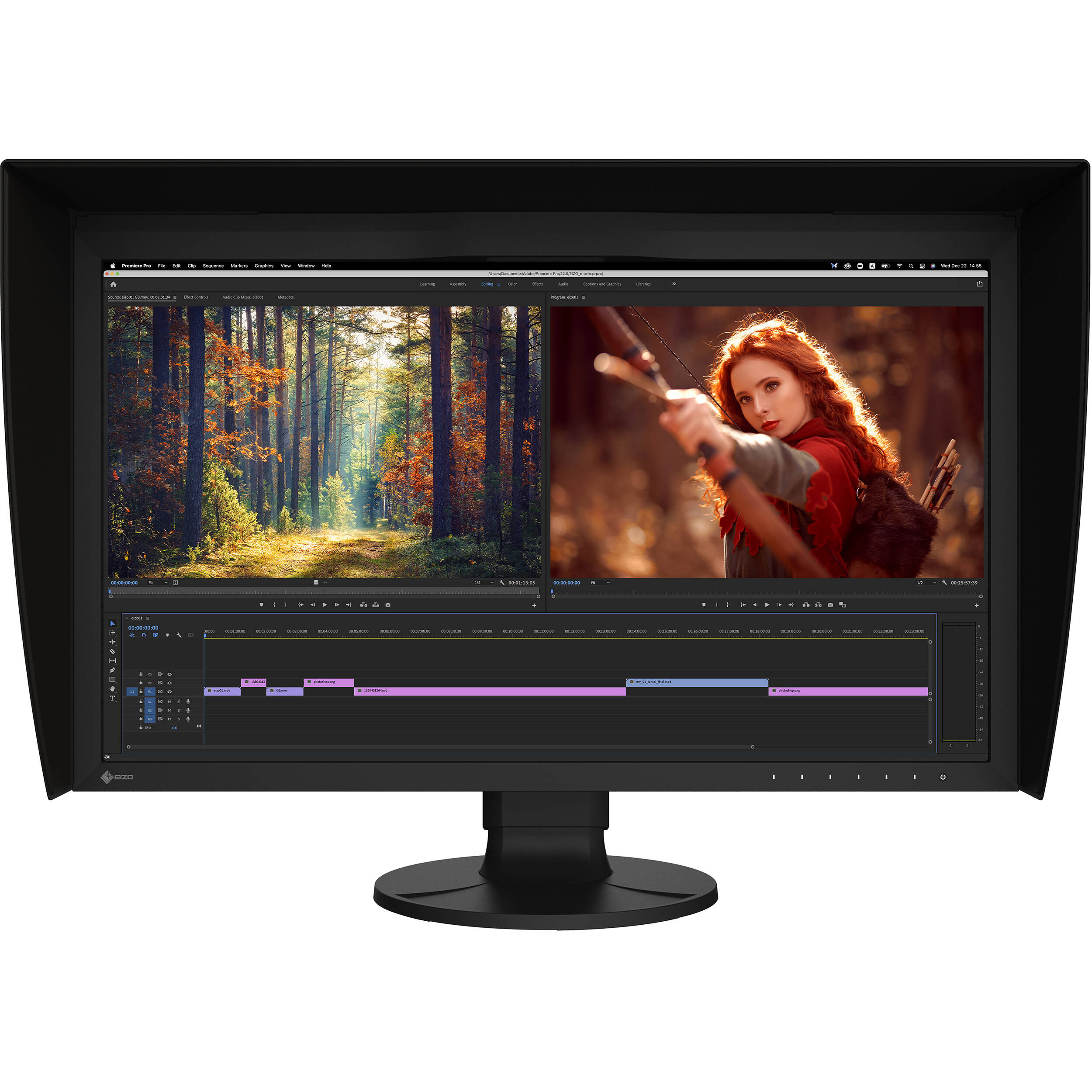 EIZO CG2700X-BK 27-inch 4K IPS monitor in black with wide color gamut support — view 2