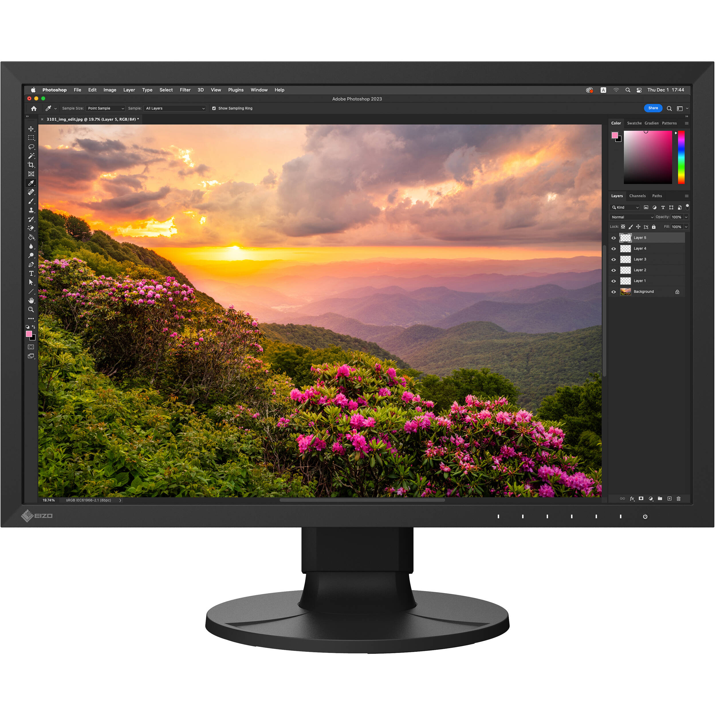EIZO 24-inch wide-gamut IPS monitor with LED backlight for color-critical professional workflows — view 2