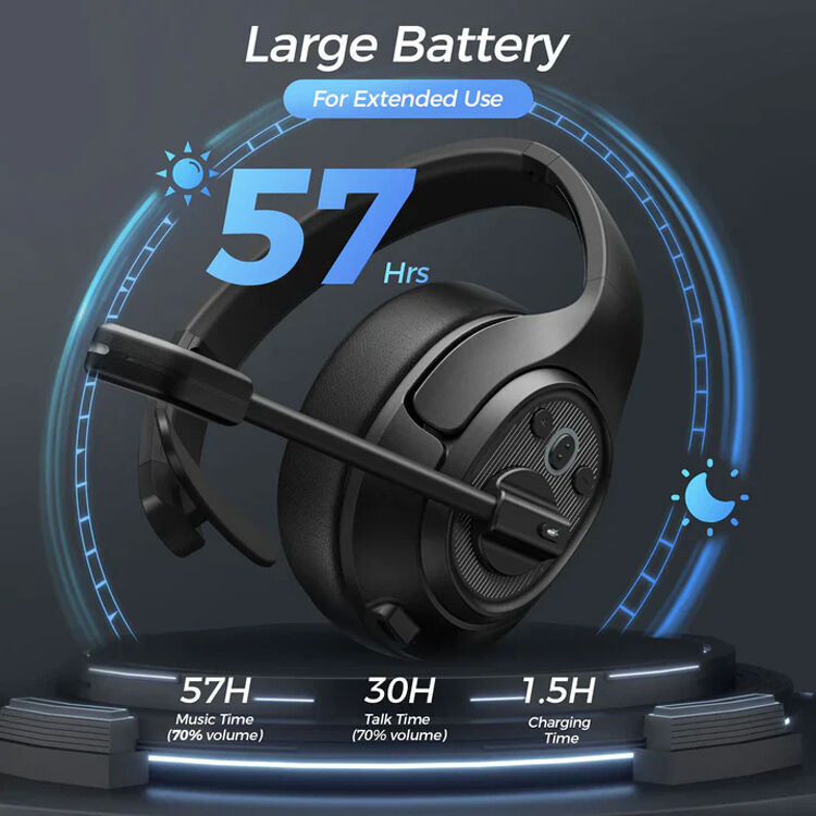 EKSA H1 Pro AI-powered wireless headset with boom microphone and noise cancellation — view 3