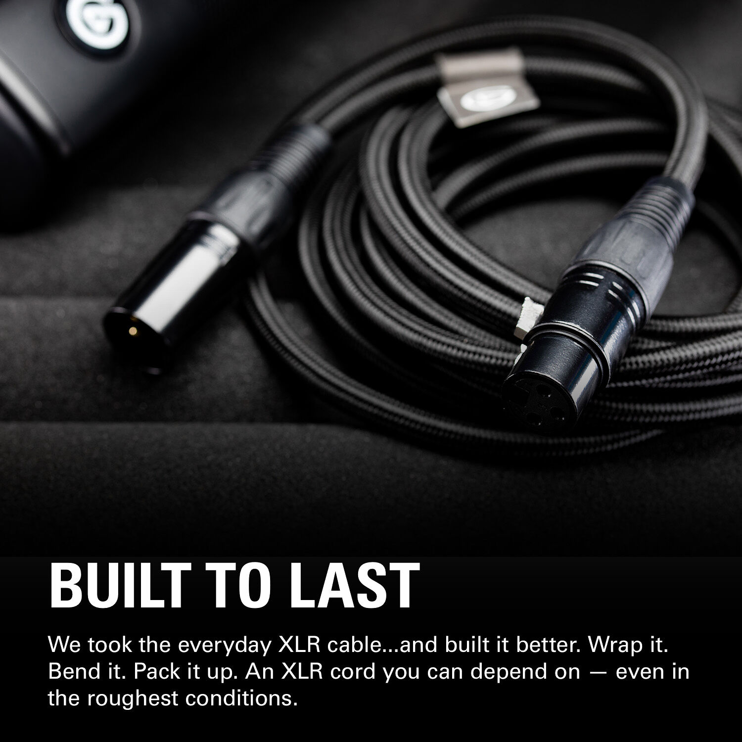 Black Elgato XLR microphone cable, 300 cm long, for balanced audio connections — view 3