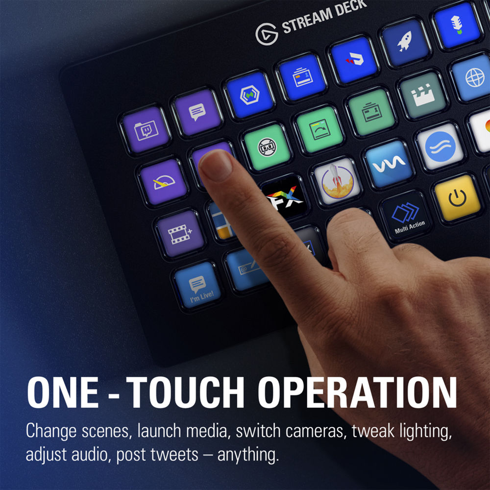 Elgato Stream Deck XL desktop control pad with 32 customizable LCD keys — view 10