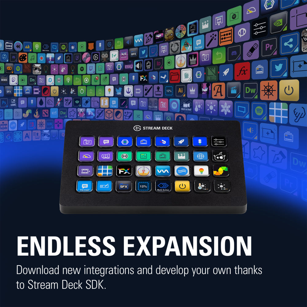 Elgato Stream Deck XL desktop control pad with 32 customizable LCD keys — view 13