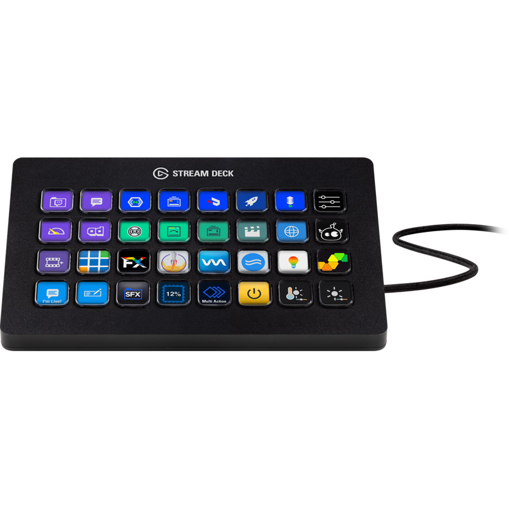 Elgato Stream Deck XL desktop control pad with 32 customizable LCD keys — view 2