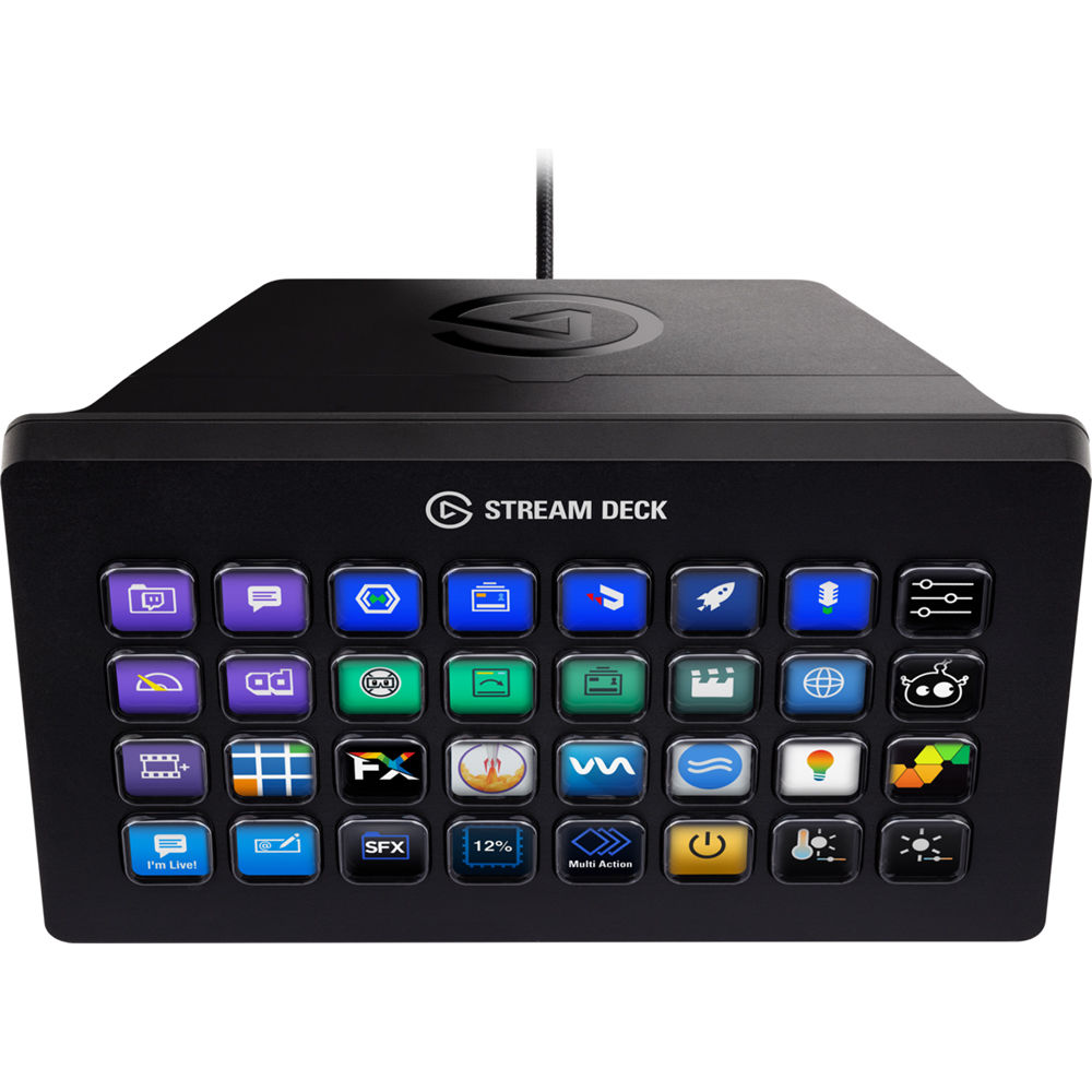 Elgato Stream Deck XL desktop control pad with 32 customizable LCD keys — view 3