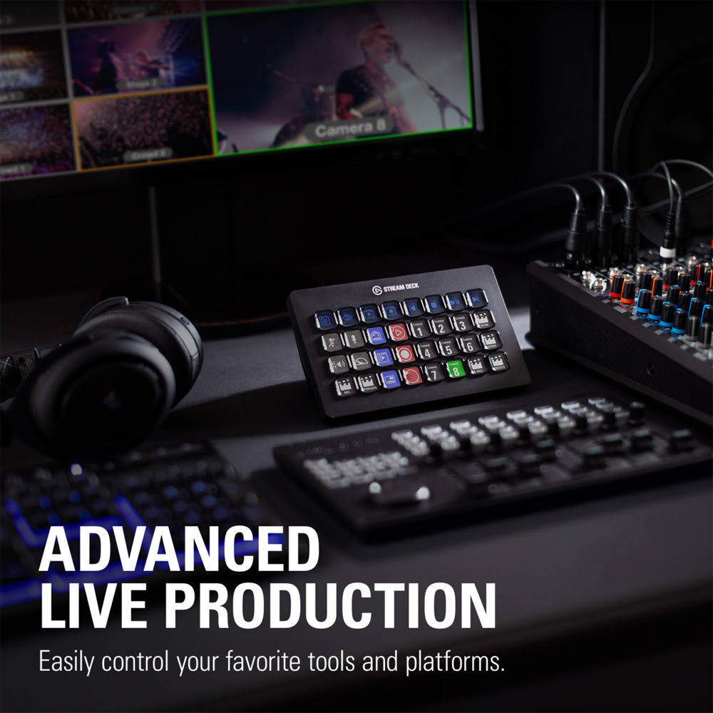 Elgato Stream Deck XL desktop control pad with 32 customizable LCD keys — view 8