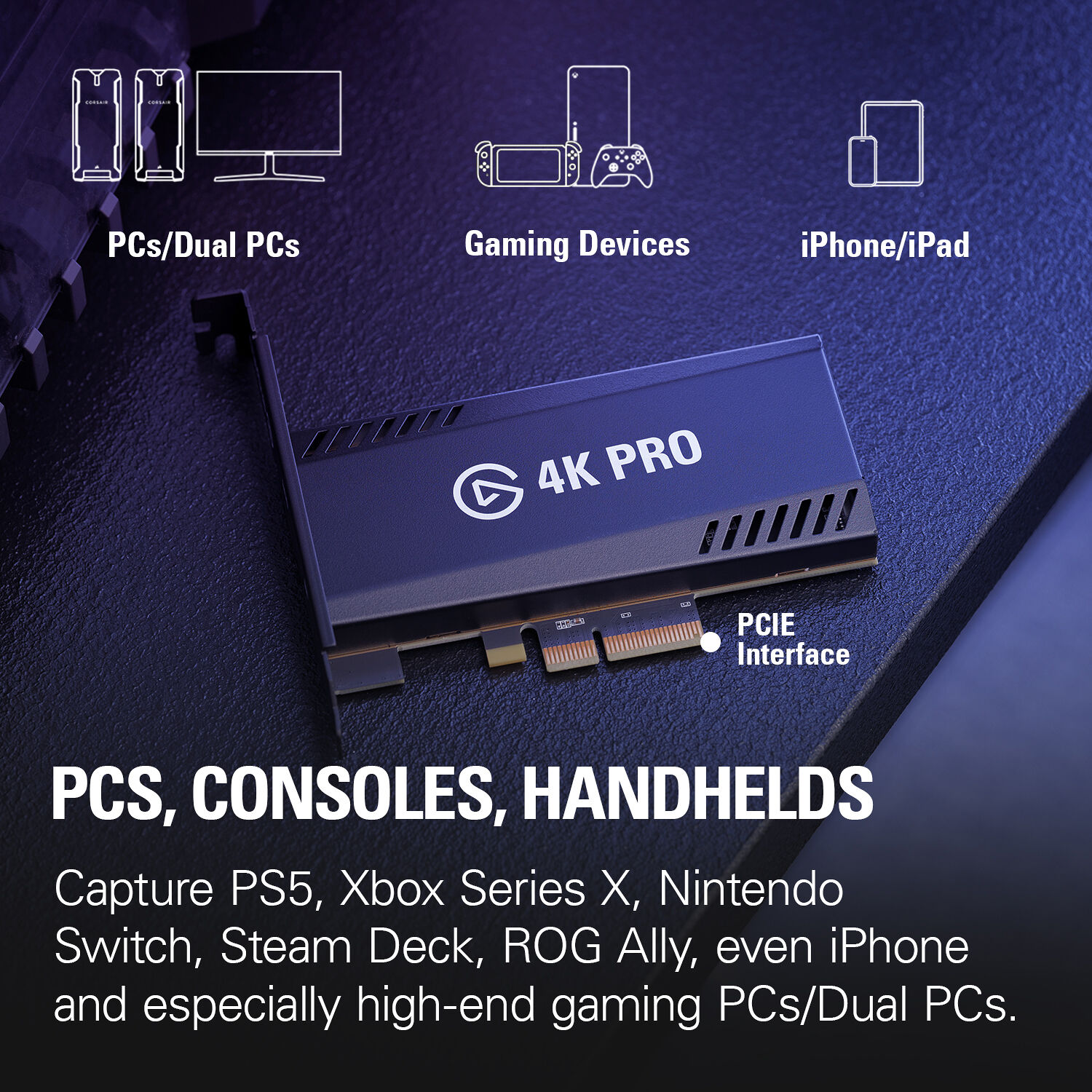 Corsair GAME CAPTURE 4K PRO PCIe capture card for 4K streaming and recording — view 8