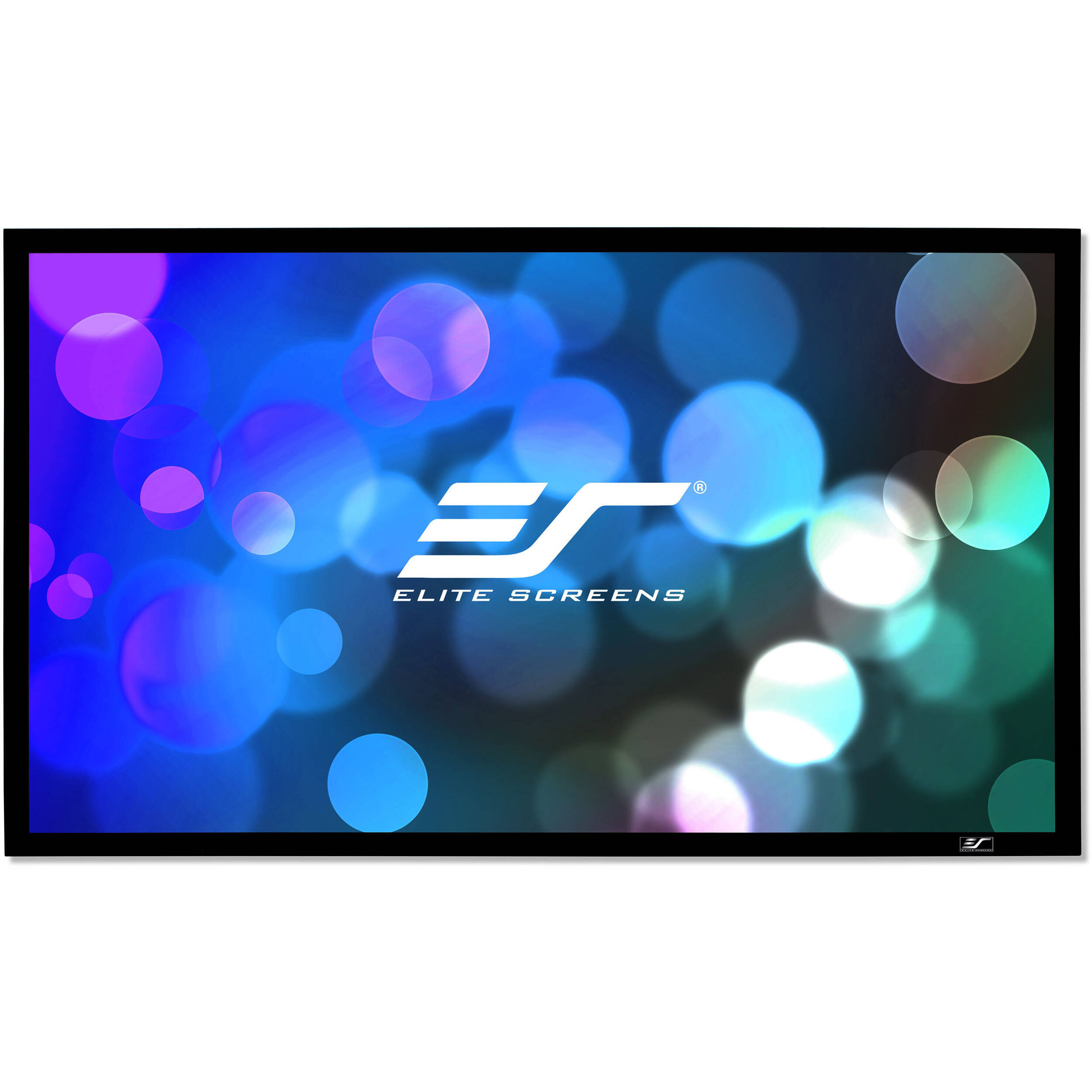 Elite Screens SableFrame CineWhite 135 inch fixed frame wall mount projection screen — view 2