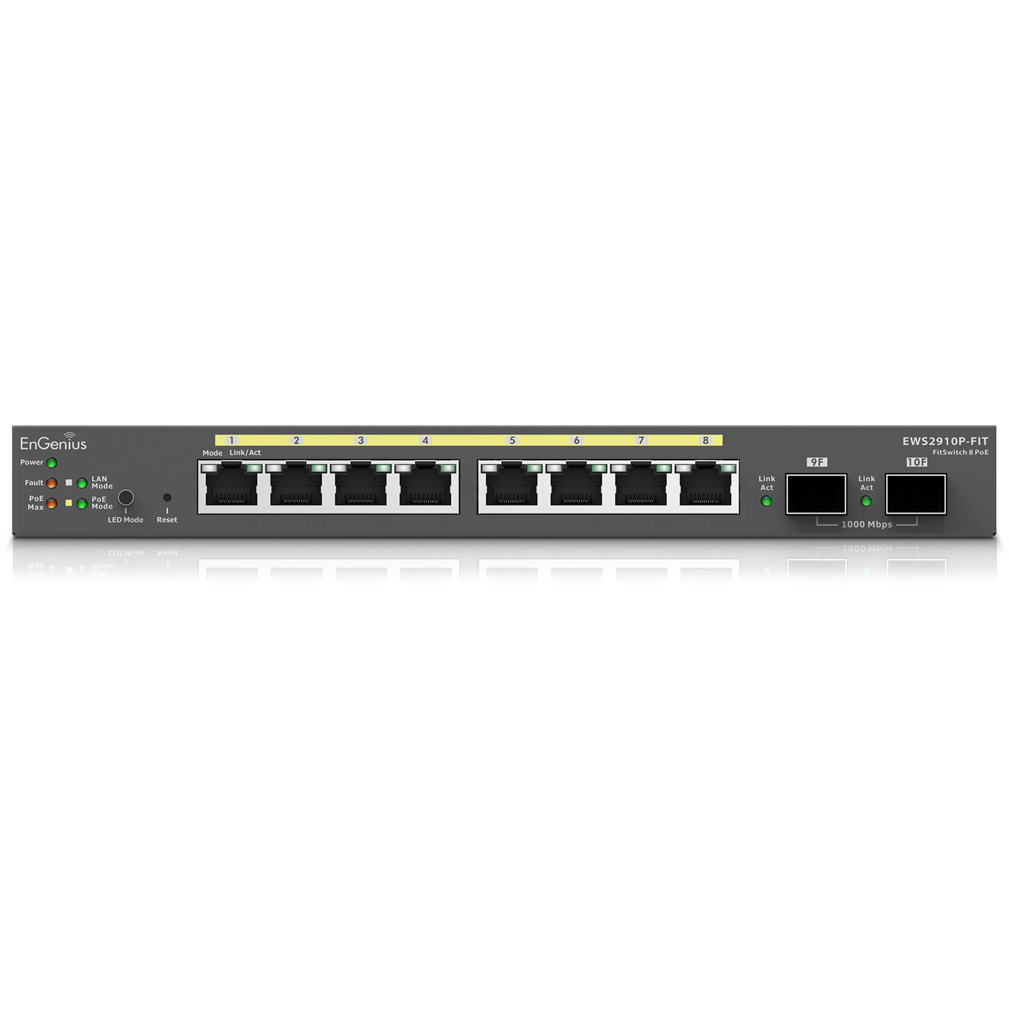 EnGenius EWS2910P-FIT 8-port Gigabit PoE Layer 2+ managed switch with 55 W PoE budget — view 2