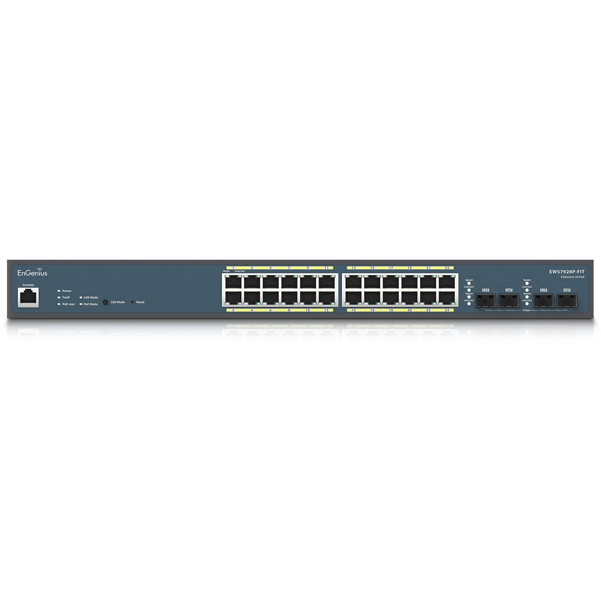 EnGenius EWS7928P-FIT 24-port Gigabit PoE+ managed L2+ switch with 240 W PoE budget — view 2