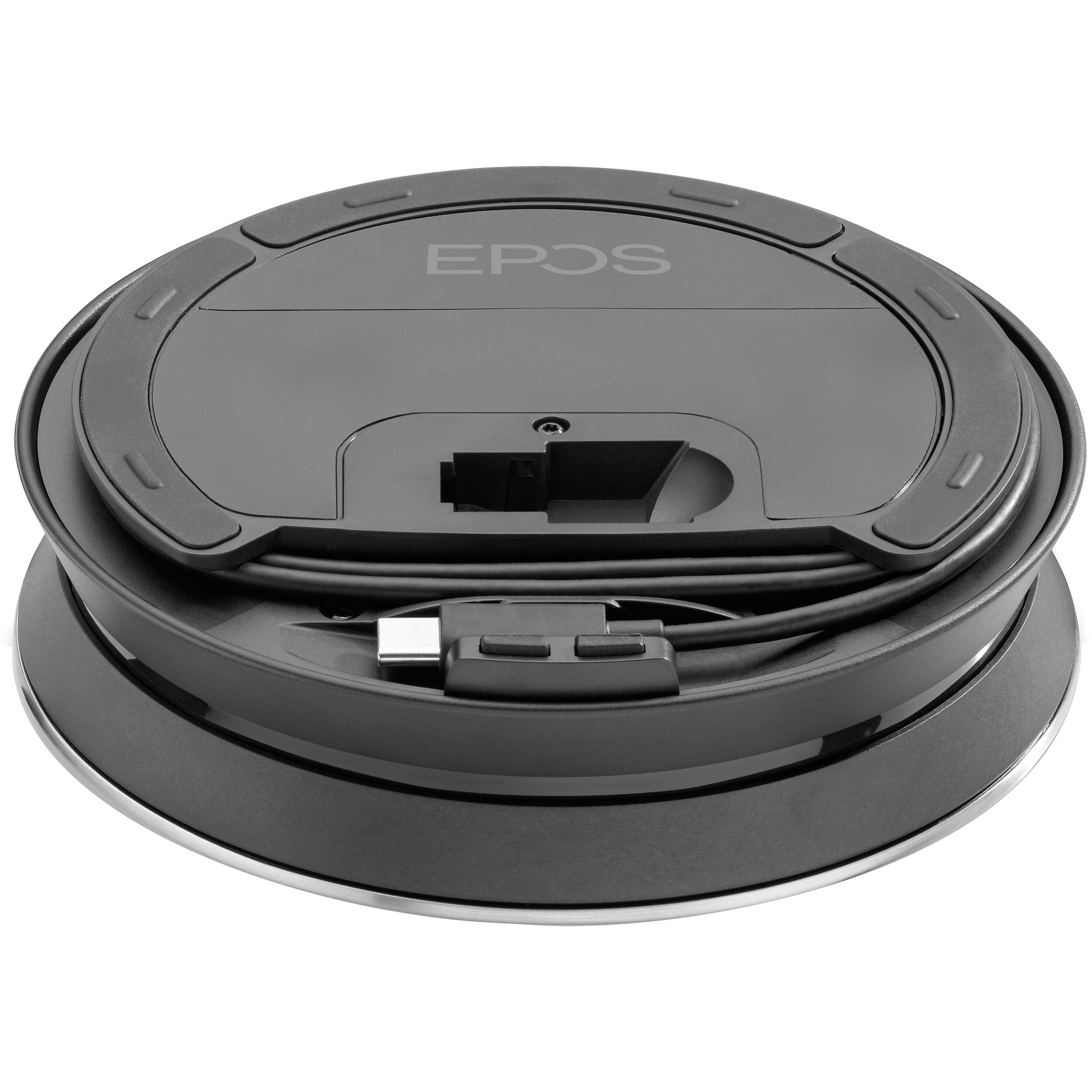 EPOS Bluetooth speaker phone with USB-C cable USB-C to USB-A adapter and carry pouch — view 4