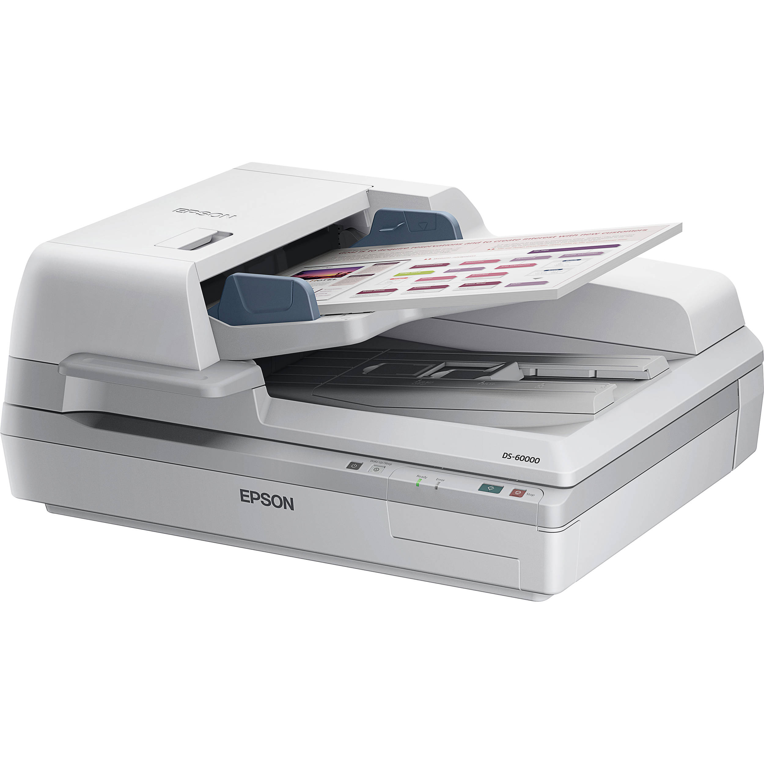 Epson WorkForce DS-60000 document scanner with 200-sheet ADF and flatbed — view 3