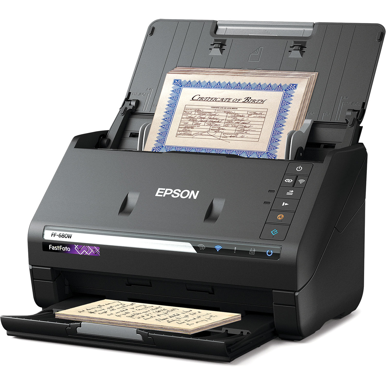 Epson FastFoto FF-680W Wi-Fi photo scanner with 100-sheet ADF — view 3