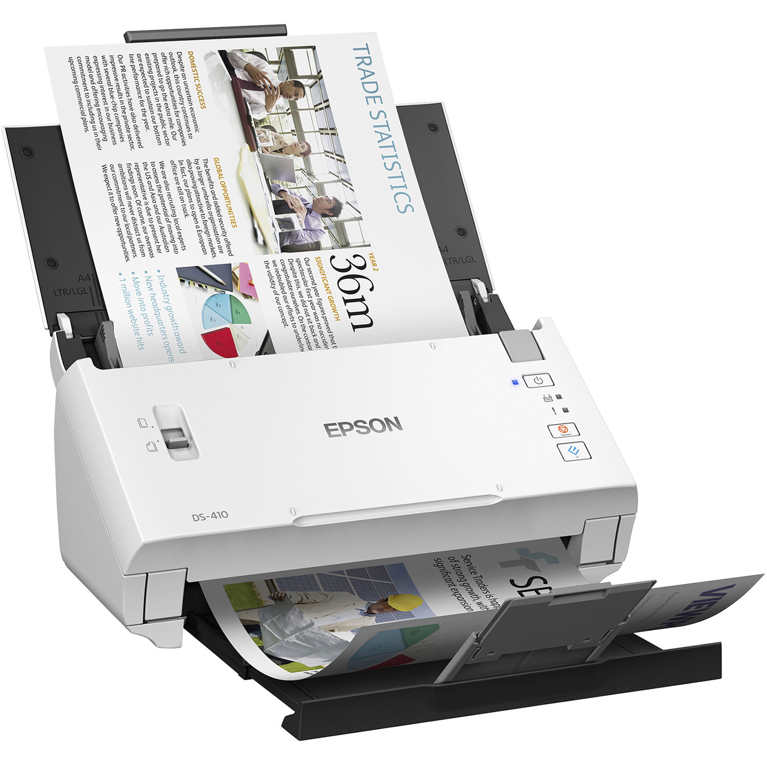 Epson Workforce DS-410 compact business document scanner with 50-sheet ADF — view 3
