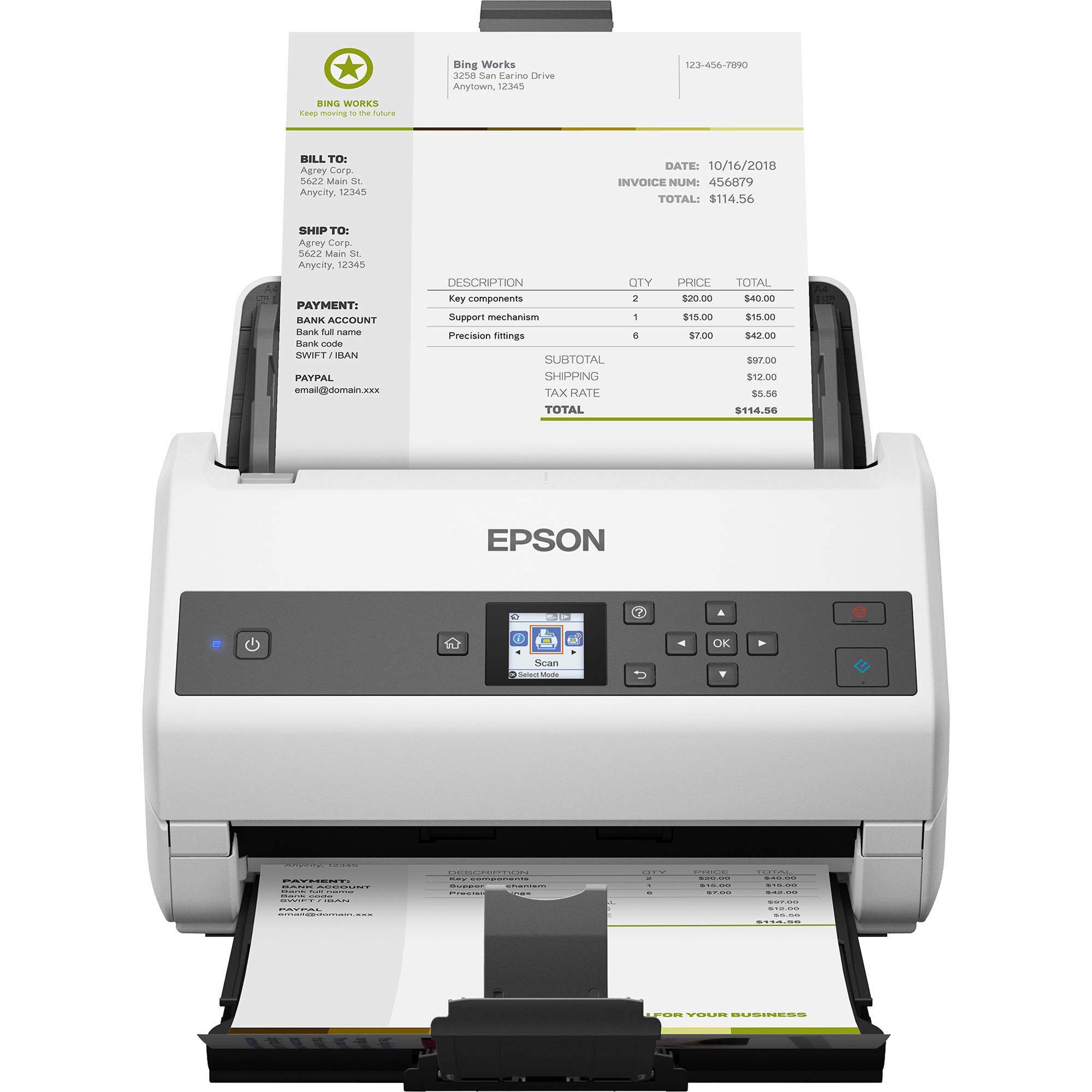 Epson Duplex Color Doc Scanner with 100-sheet ADF for high-volume workgroup scanning — view 2