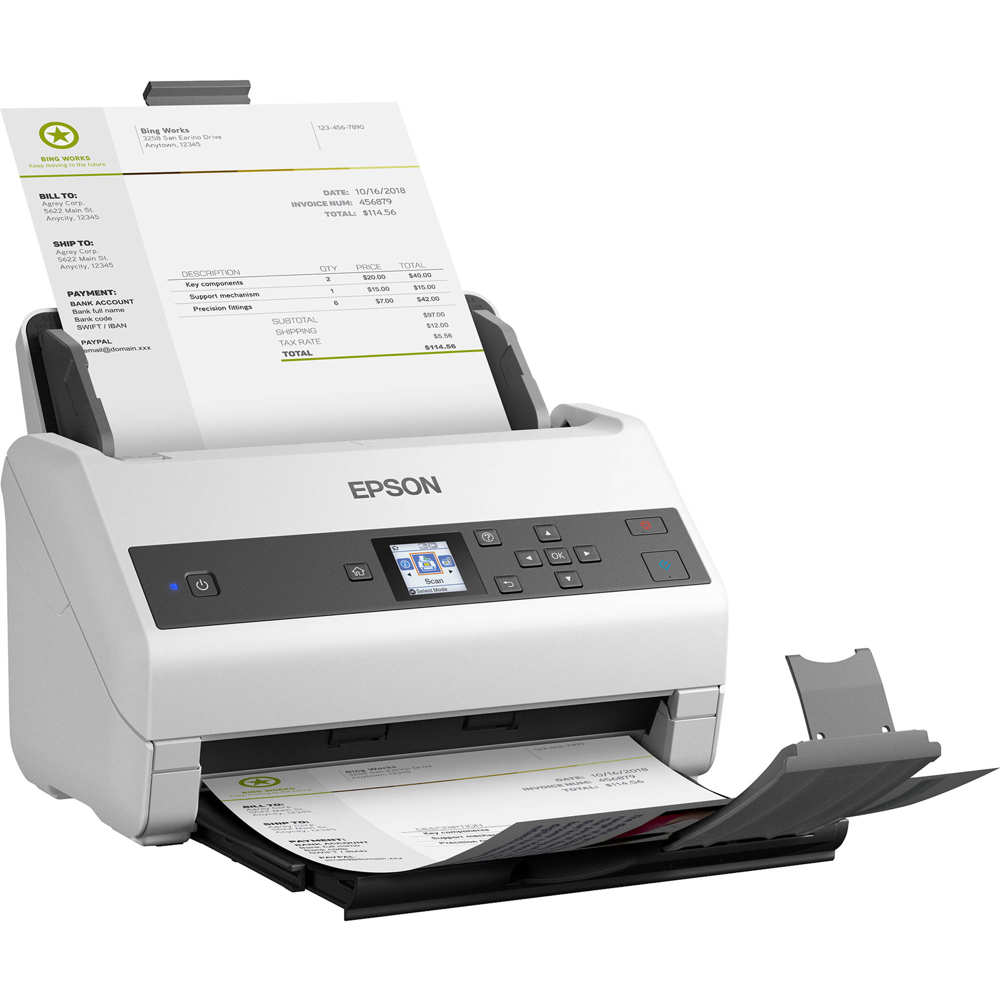 Epson Duplex Color Doc Scanner with 100-sheet ADF for high-volume workgroup scanning — view 3