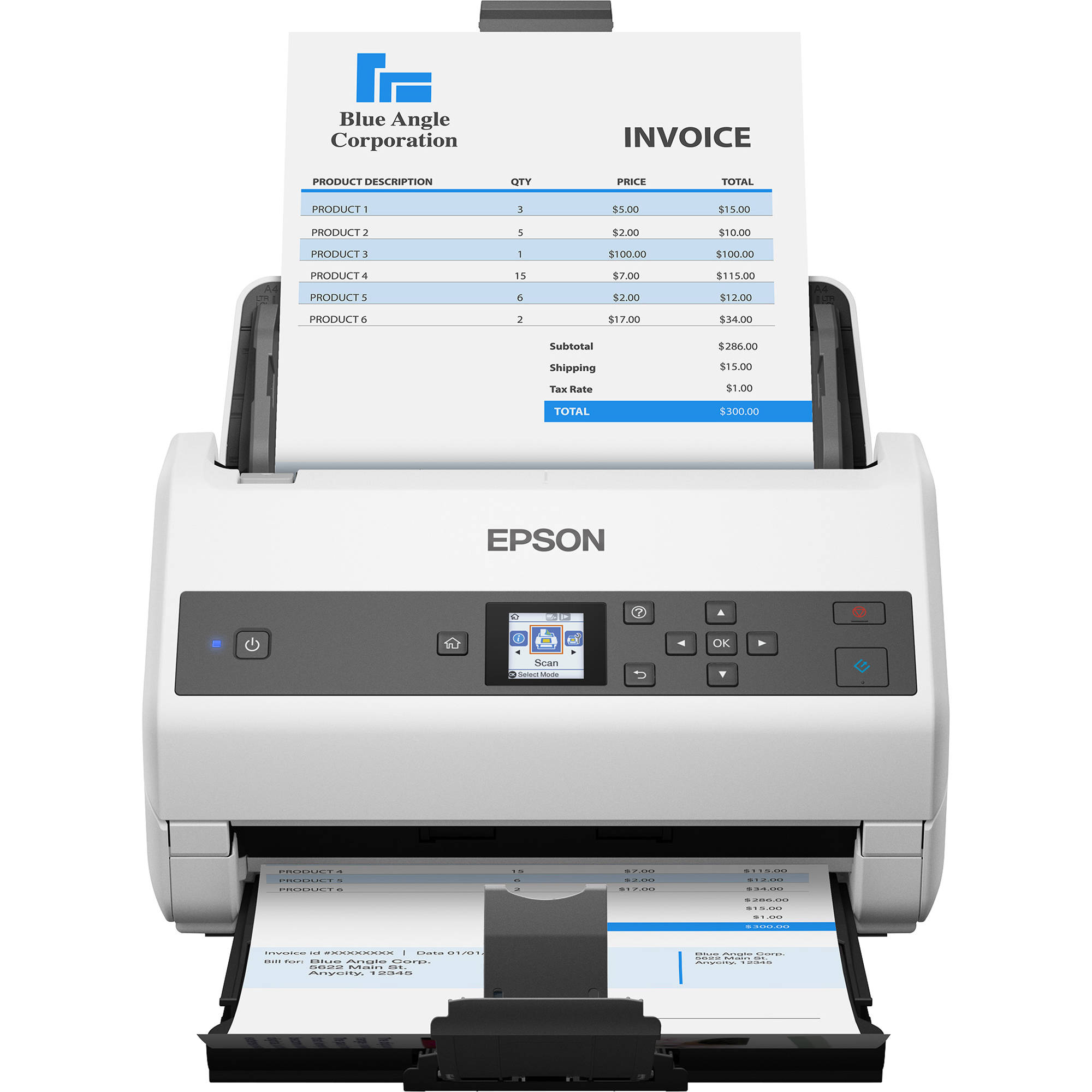 Epson duplex color document scanner for workgroup batch scanning — view 2