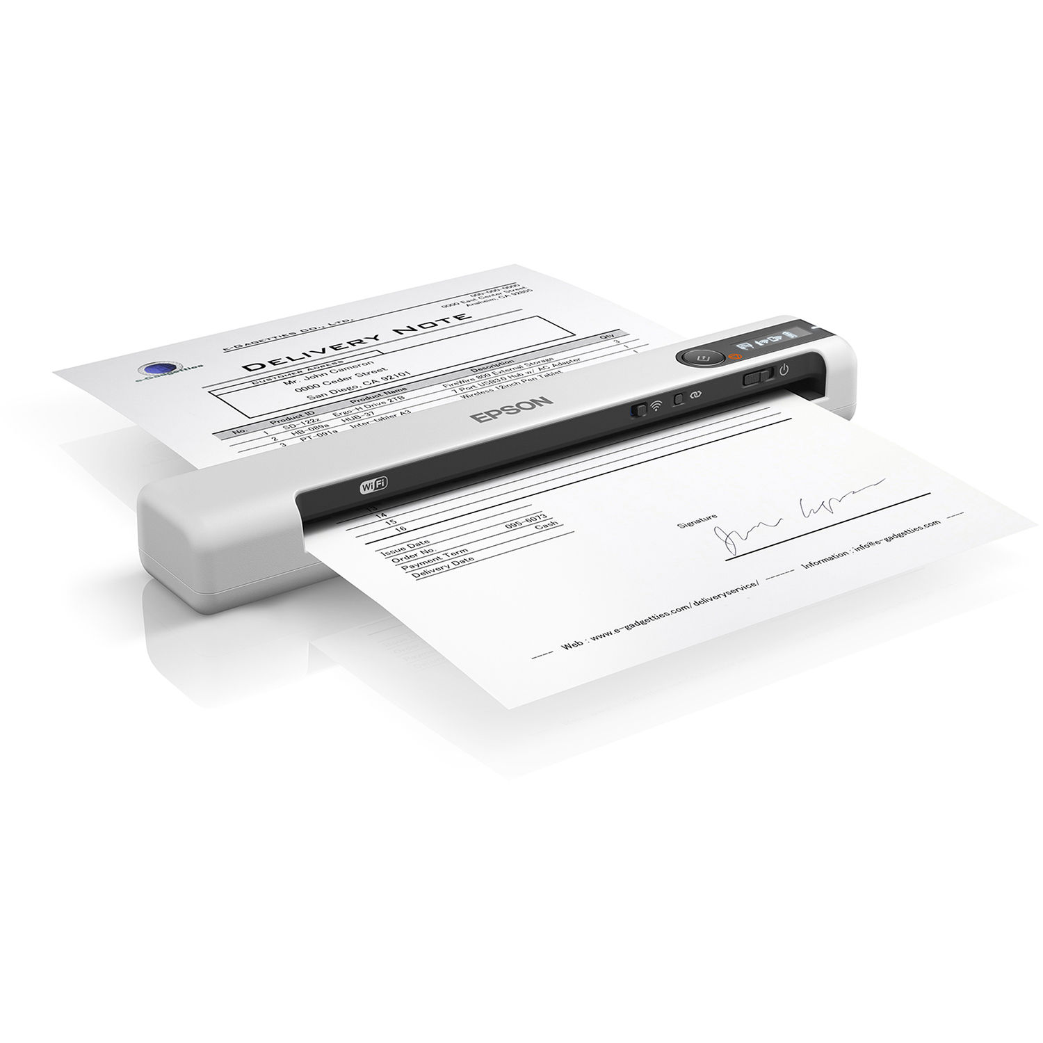 Epson DS-80W wireless portable document scanner with USB and Wi-Fi connectivity — view 6