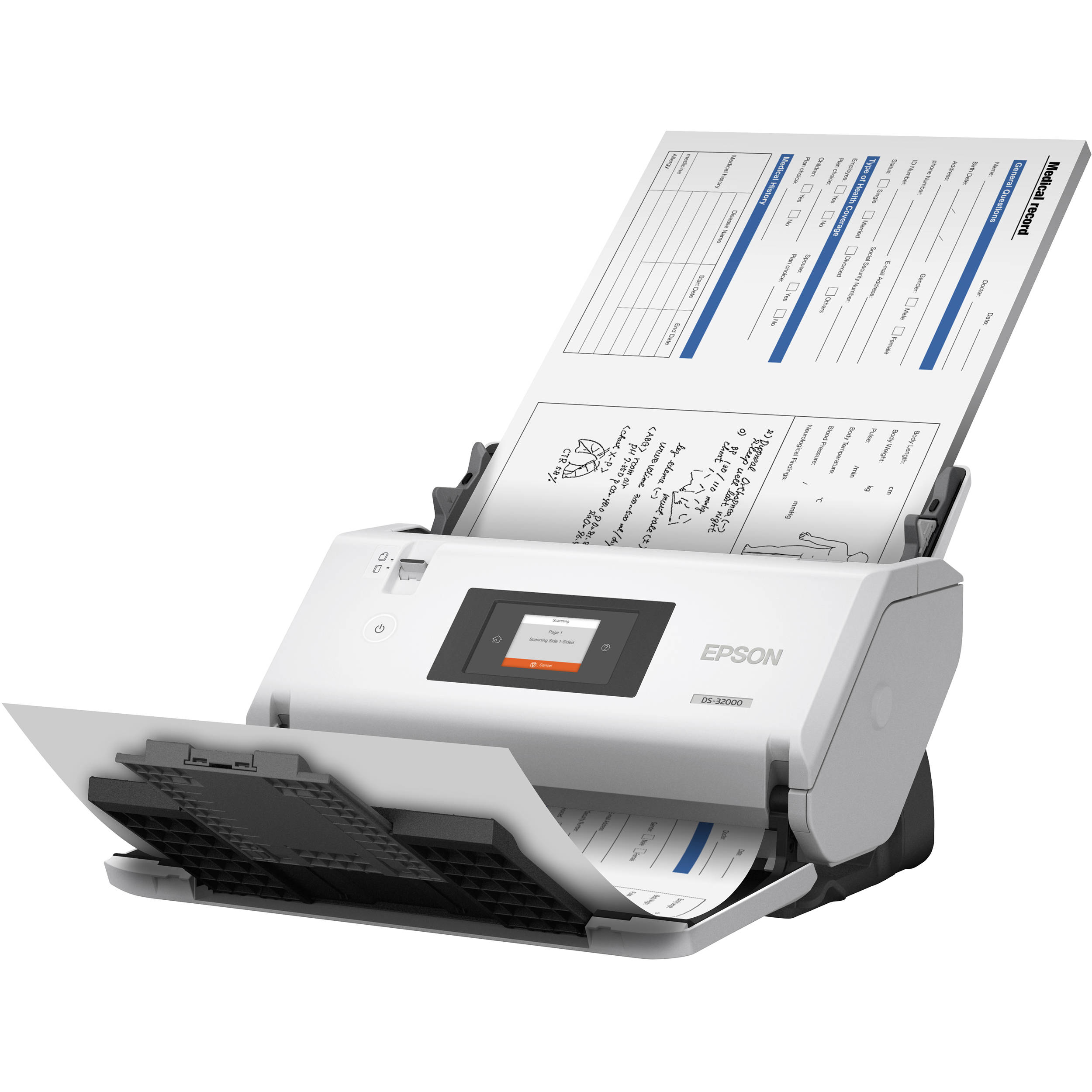 Epson DS-32000 large-format document scanner with A3 duplex scanning and 120-sheet ADF — view 6