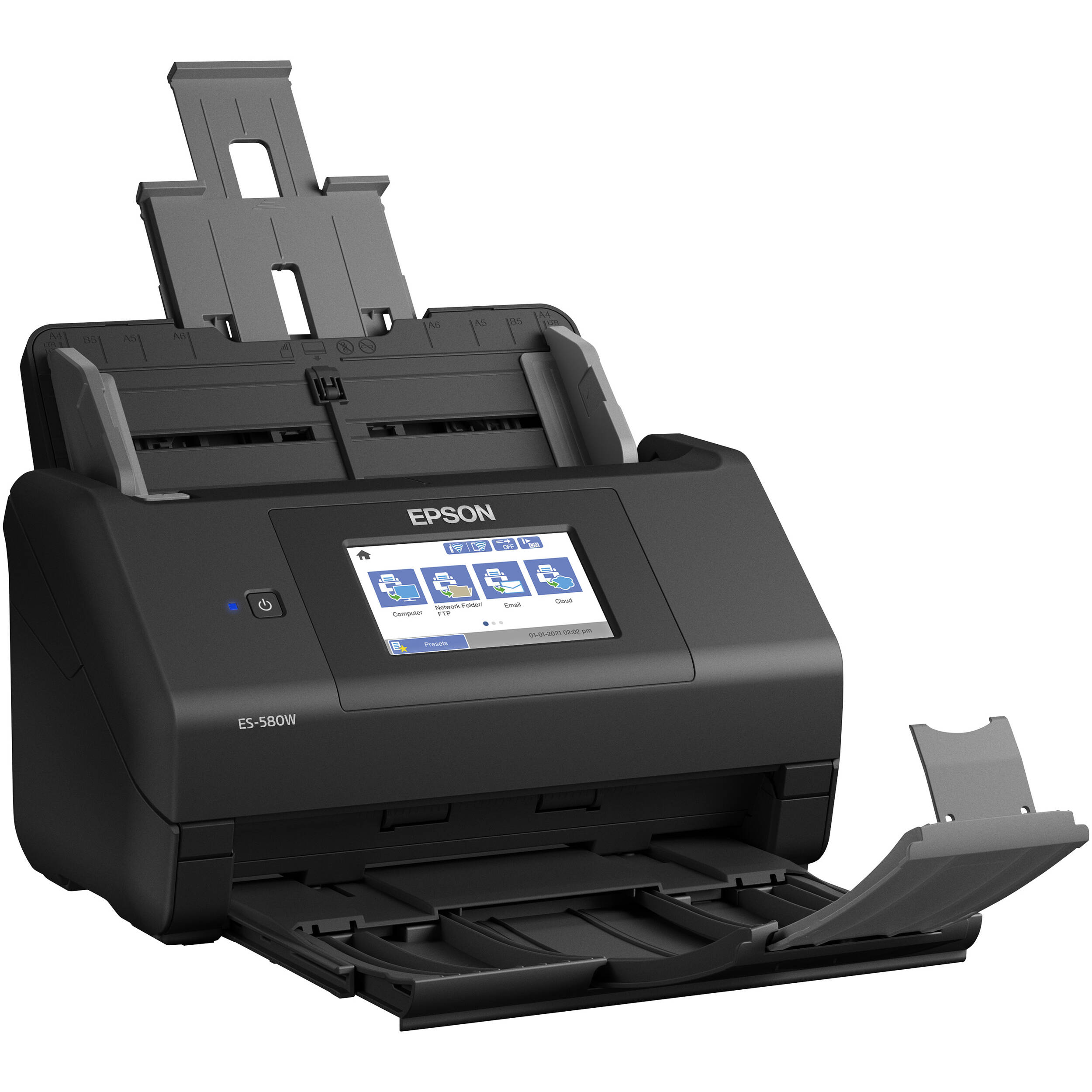 Epson ES-580W document scanner with wireless connectivity, 100-sheet ADF, and touchscreen — view 4