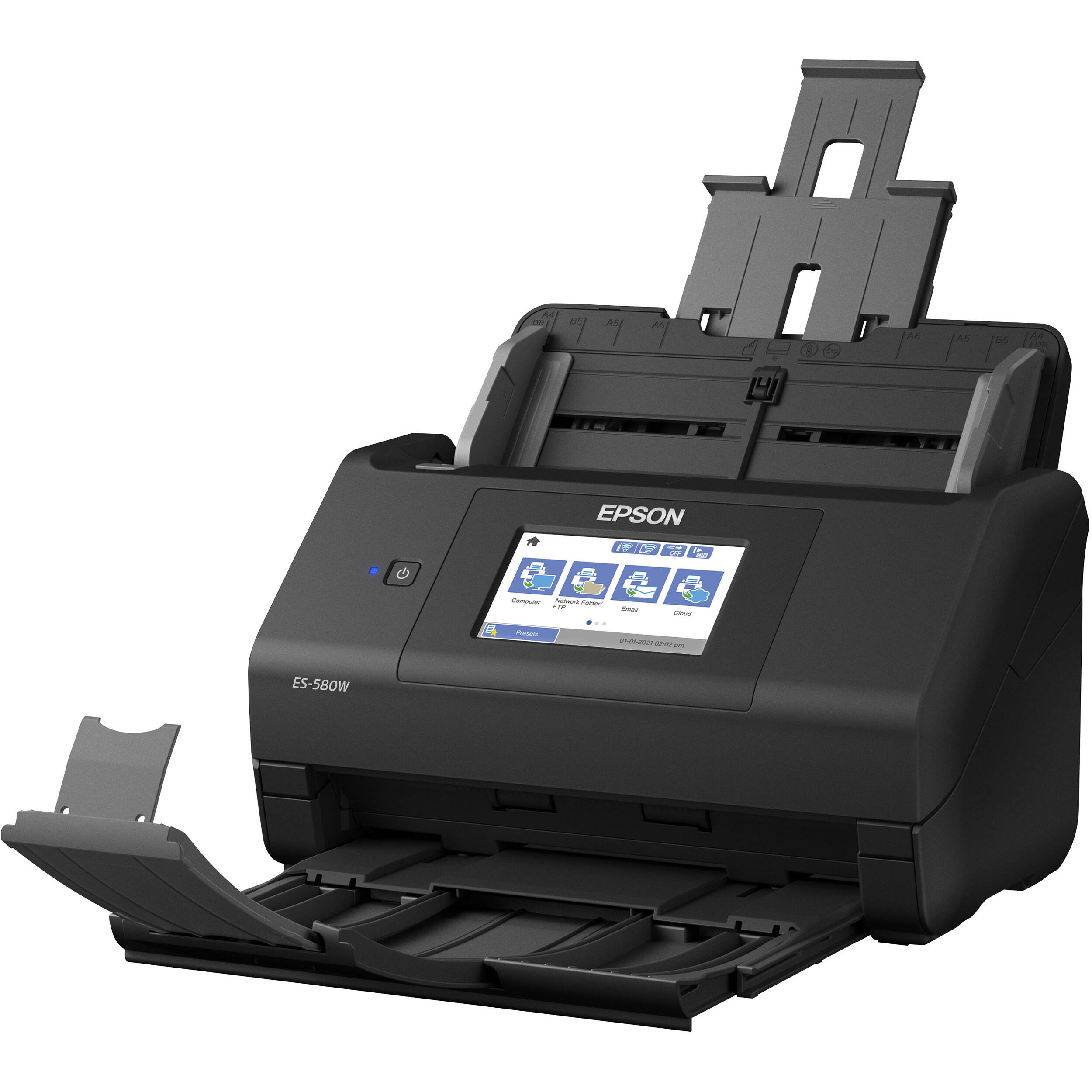 Epson ES-580W document scanner with wireless connectivity, 100-sheet ADF, and touchscreen — view 6