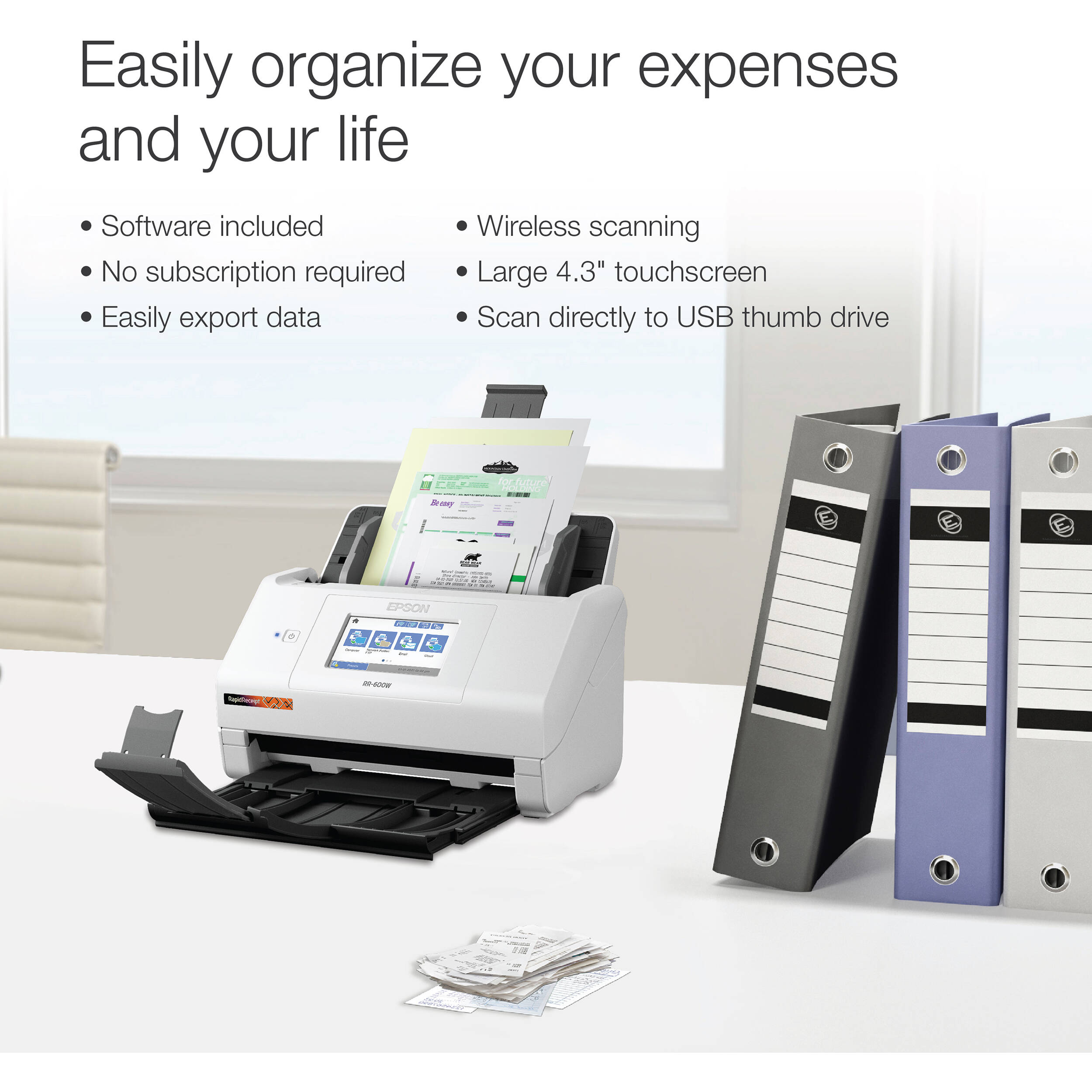 Epson RR-600W wireless desktop document scanner for duplex office scanning — view 9