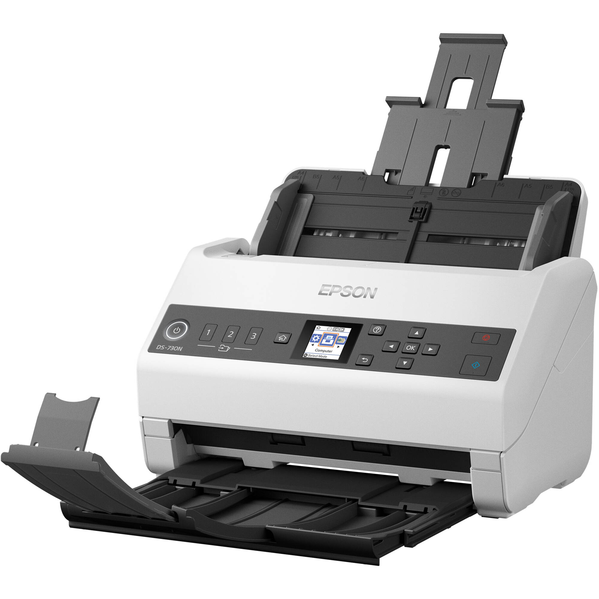 Epson DS-730N network color document scanner with 100-sheet ADF and color LCD — view 3