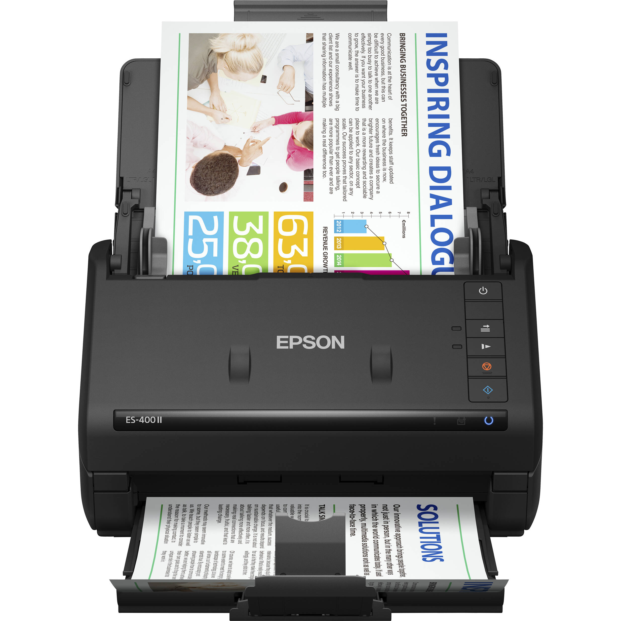 Epson ES-400 II desktop document scanner with 50-sheet ADF for duplex office scanning — view 2