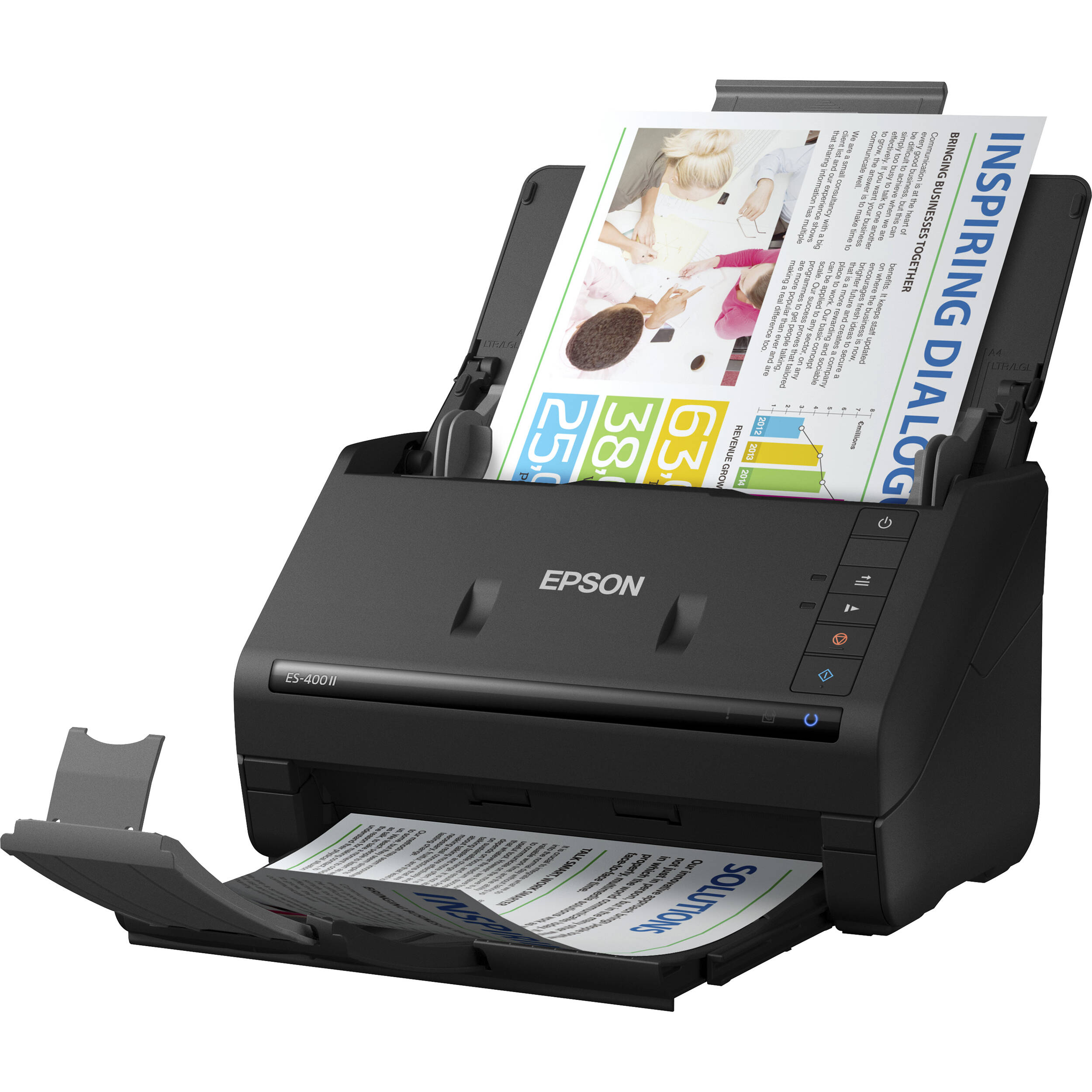 Epson ES-400 II desktop document scanner with 50-sheet ADF for duplex office scanning — view 3
