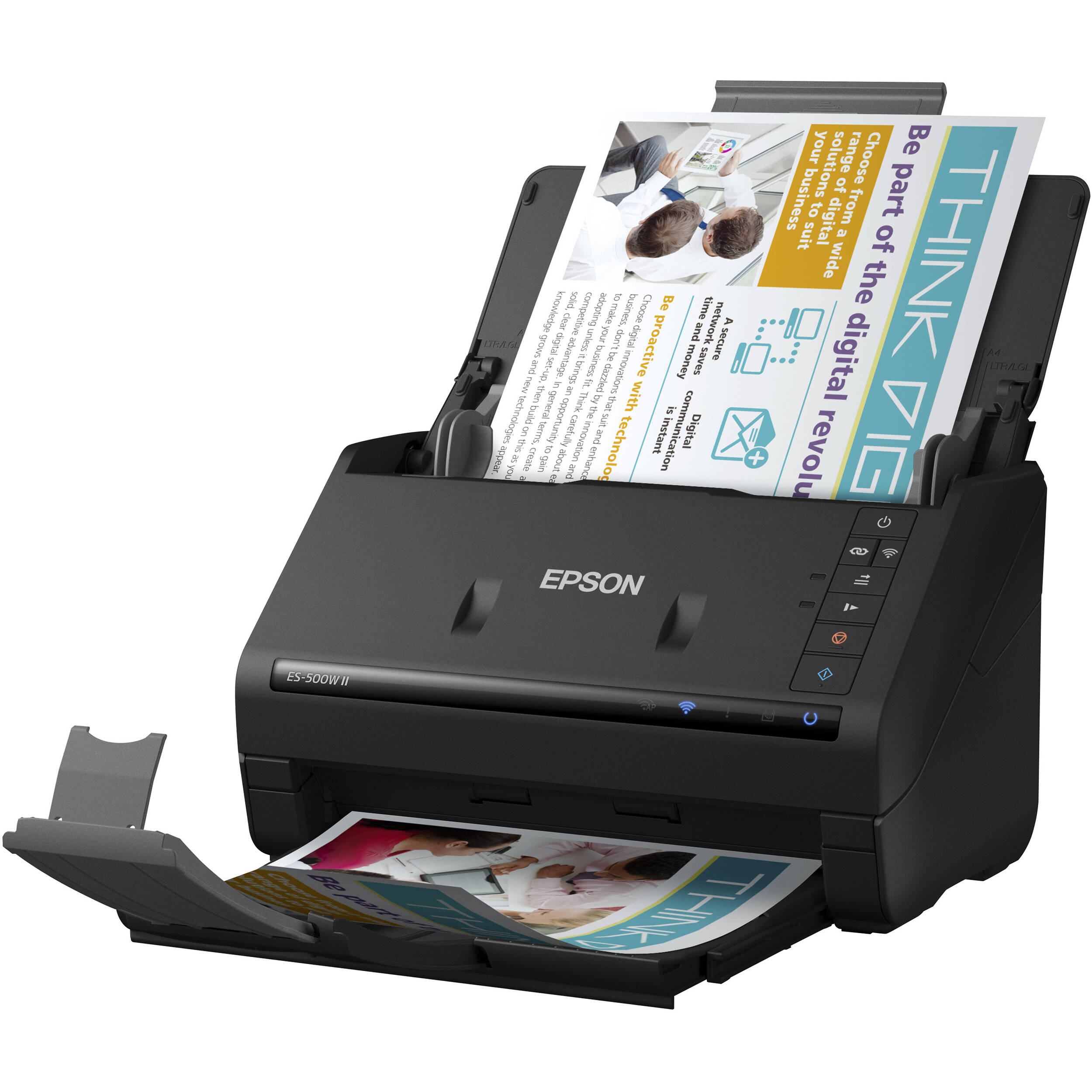 Epson ES-500W II wireless document scanner with 50-sheet ADF for duplex office scanning — view 3