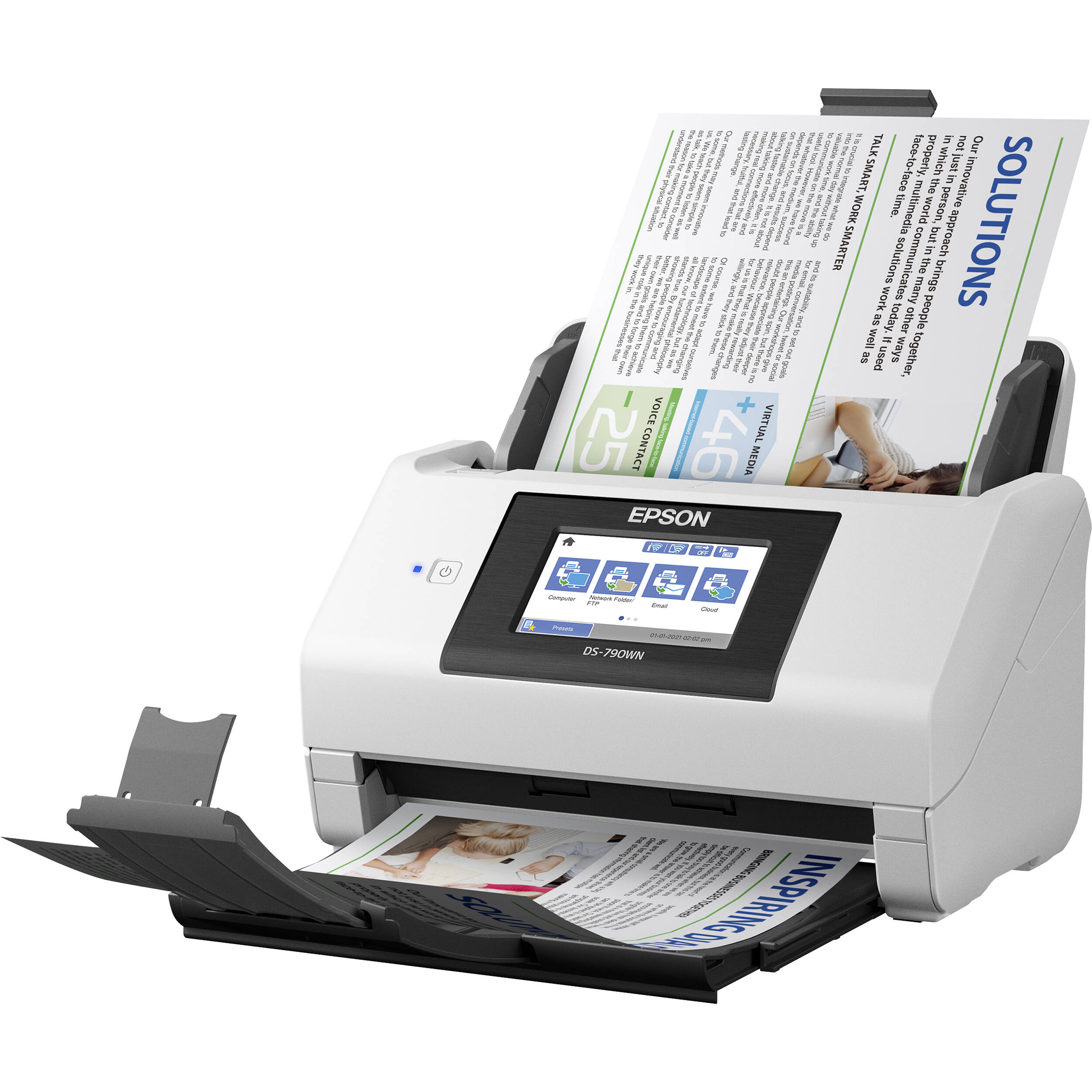 Epson DS-790WN network document scanner with wireless connectivity and 100-sheet ADF — view 3