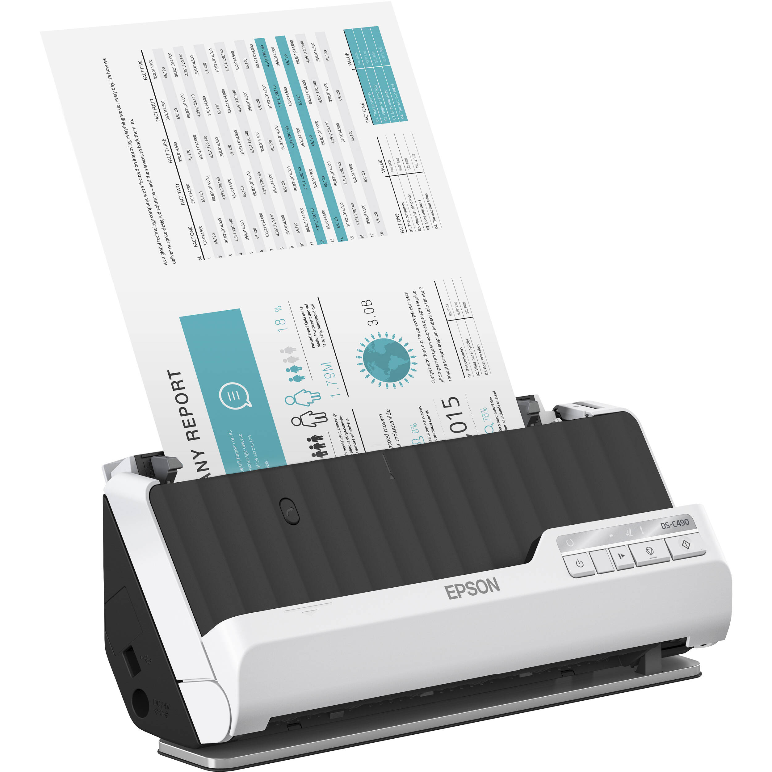 Epson DSC490 compact desktop document scanner with 50-sheet ADF and duplex scanning — view 5