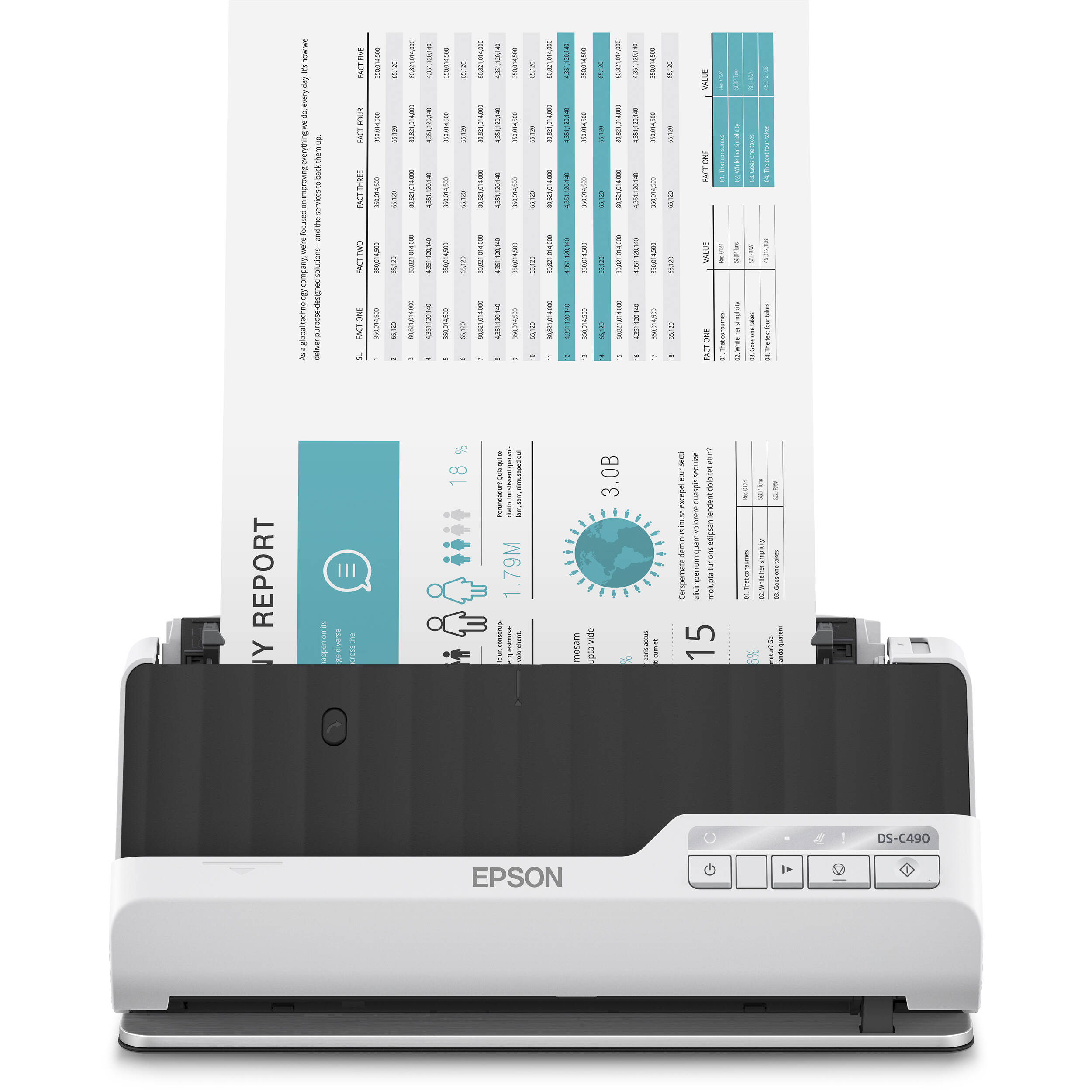 Epson DSC490 compact desktop document scanner with 50-sheet ADF and duplex scanning — view 6
