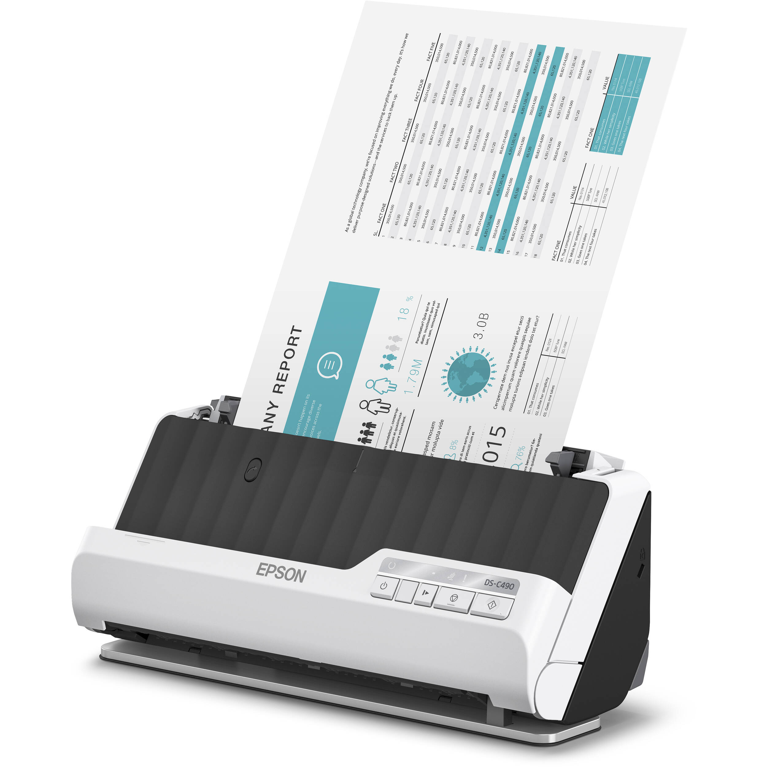 Epson DSC490 compact desktop document scanner with 50-sheet ADF and duplex scanning — view 7