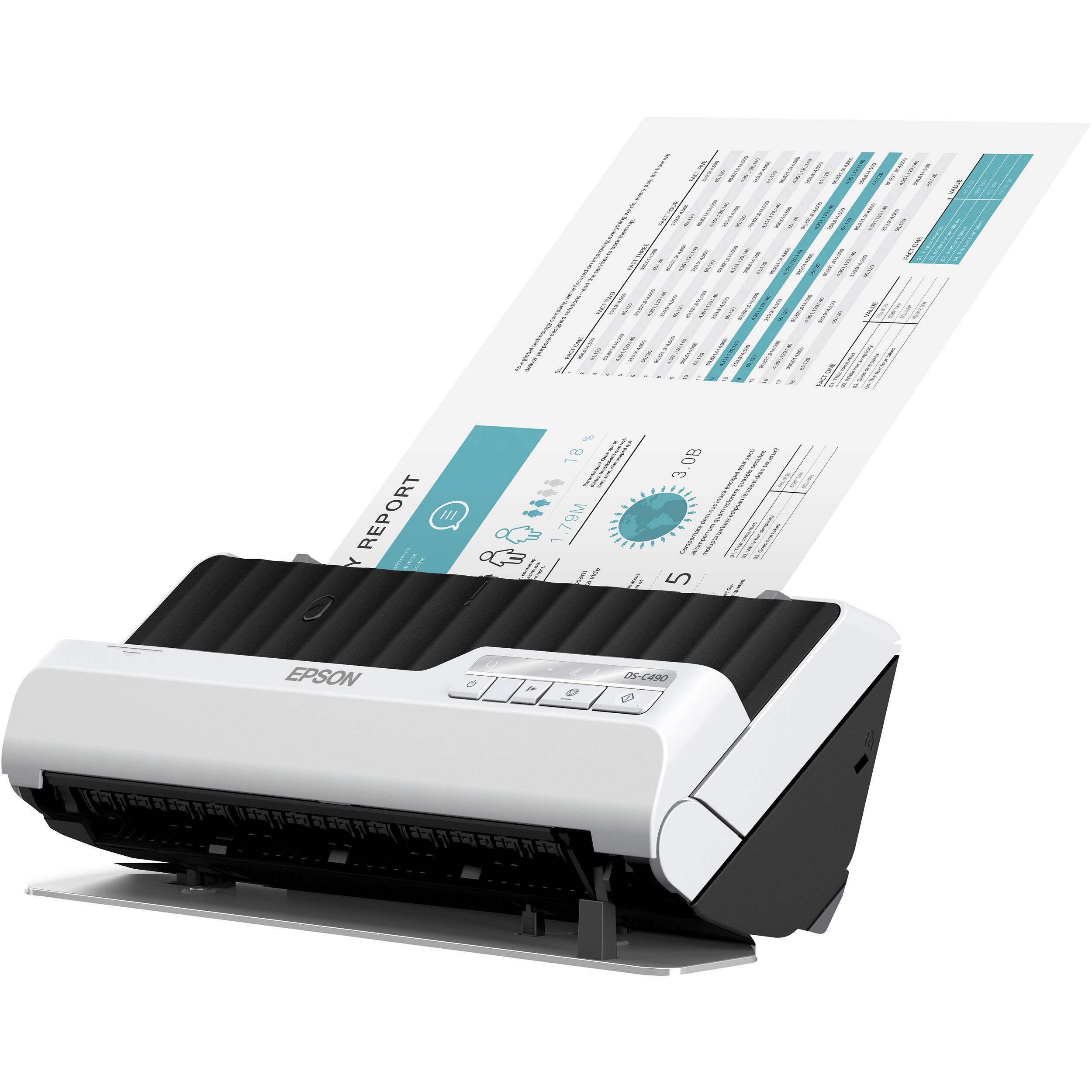 Epson DSC490 compact desktop document scanner with 50-sheet ADF and duplex scanning — view 8