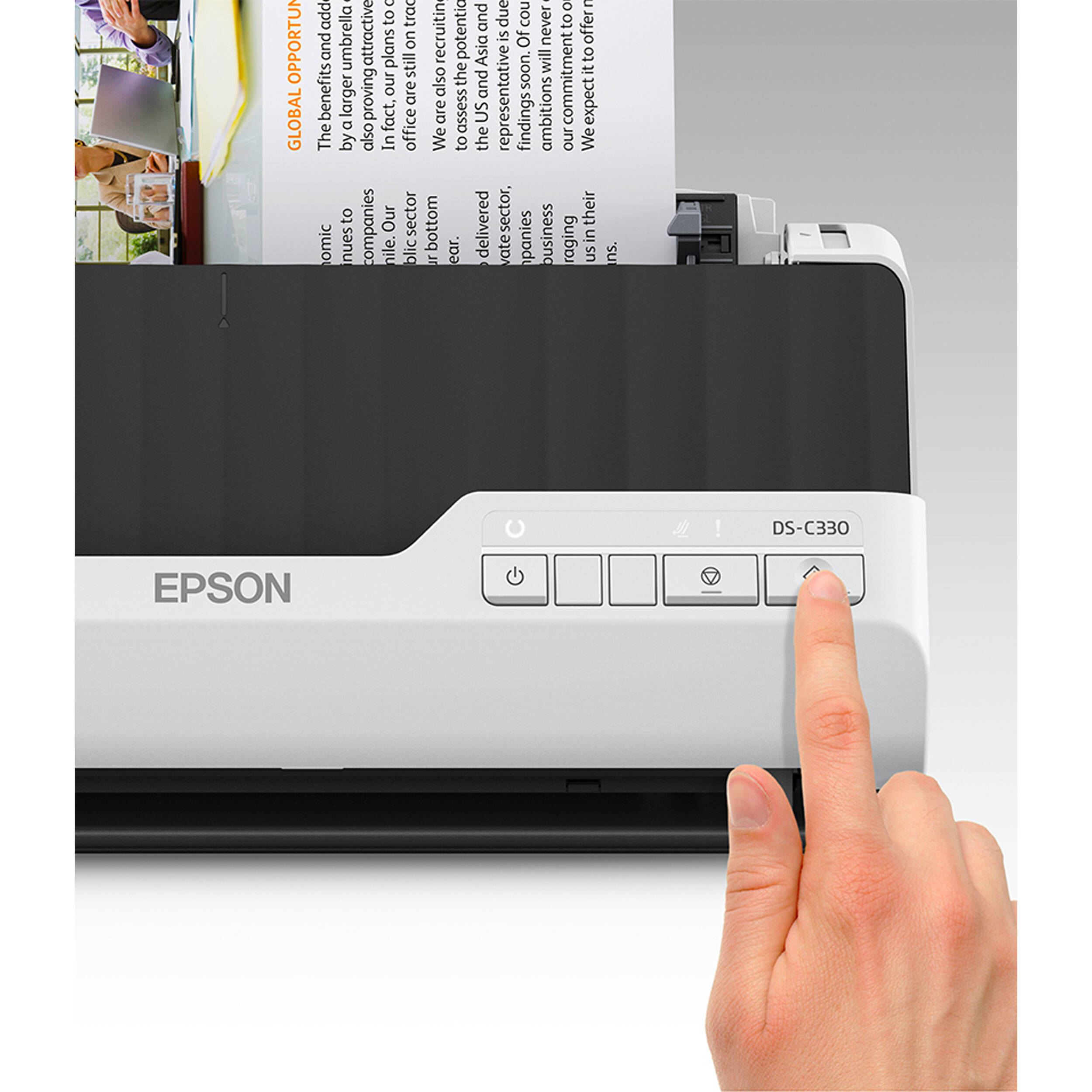 Epson DS-330 compact desktop document scanner with 20-sheet ADF — view 12