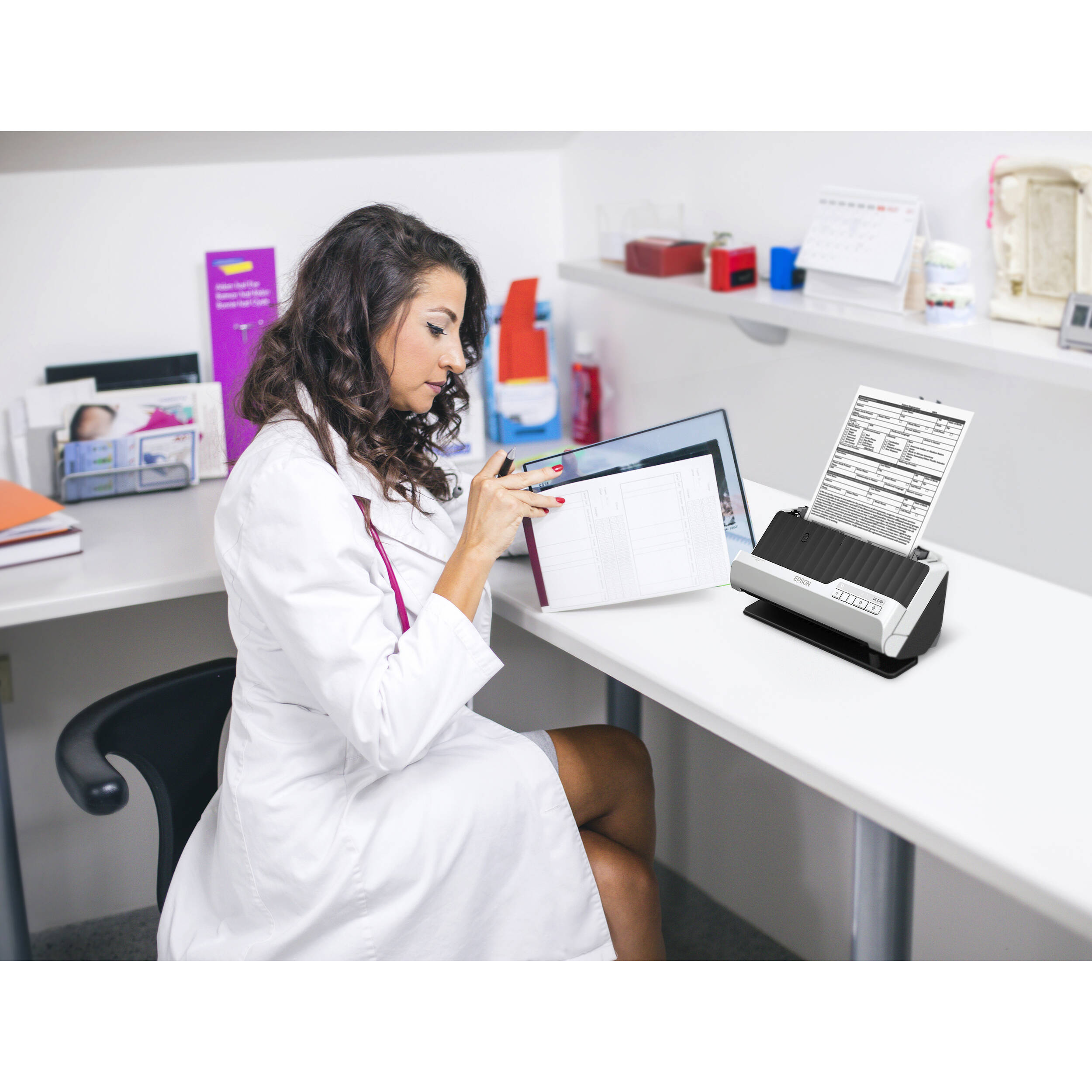 Epson DS-330 compact desktop document scanner with 20-sheet ADF — view 14