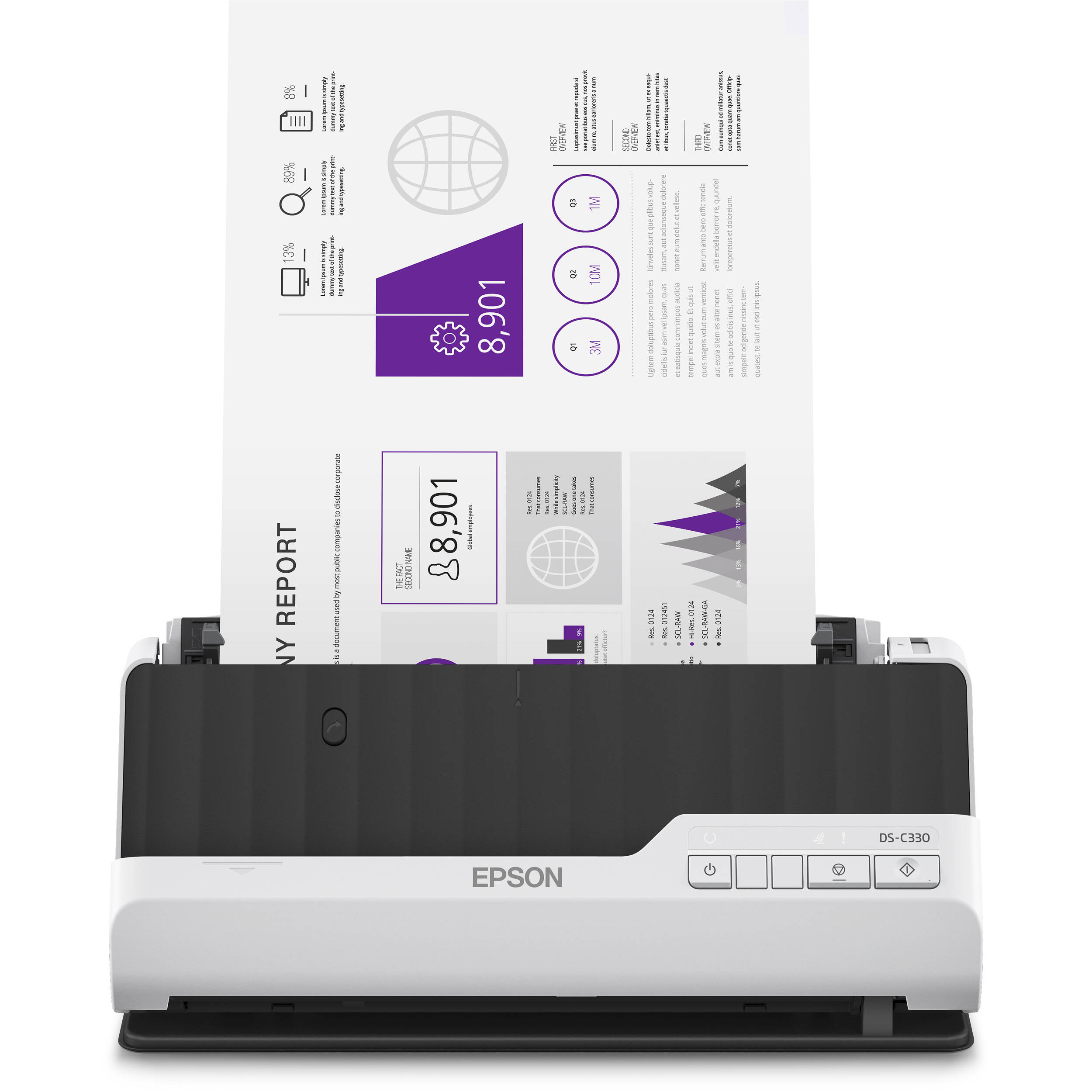 Epson DS-330 compact desktop document scanner with 20-sheet ADF — view 7