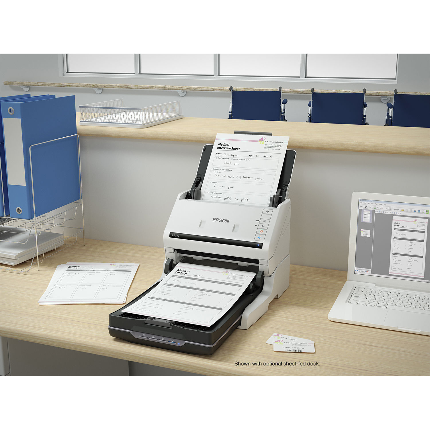 Epson flatbed scanner dock accessory for DS-530 and ES-400 scanning workflows — view 2